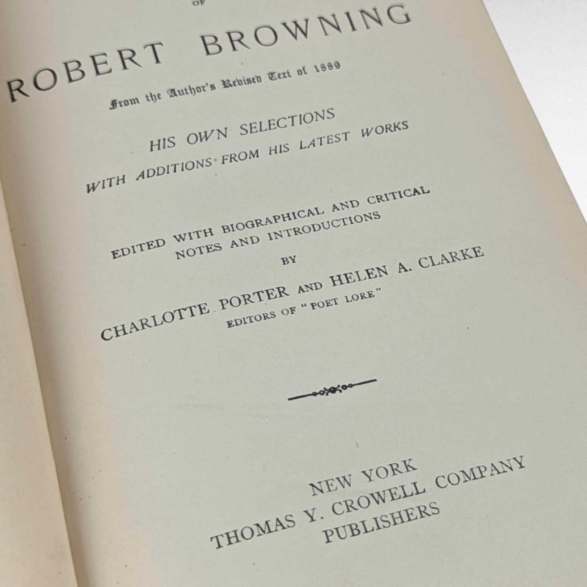 Antique Robert Browning's Selected Poems, Hardcover Book, Poetry Collection, Classic Literature, Collectible Book