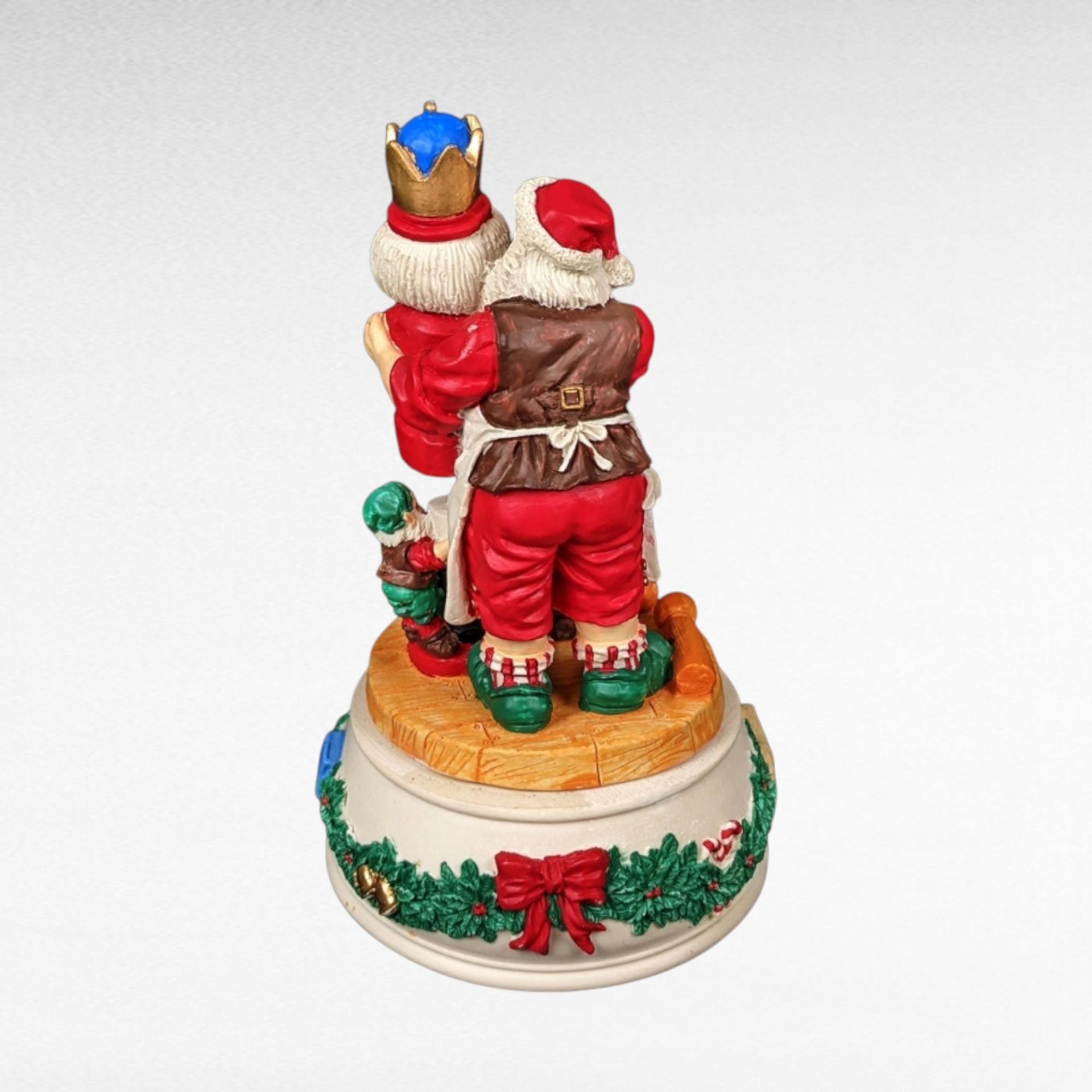 Vintage Santa with Nutcracker Music Box | Christmas Figurine | Holiday Decor | Gift for Collector