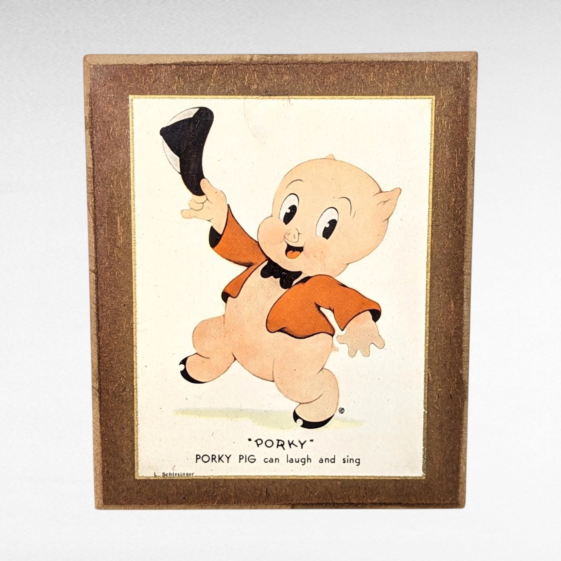 Vintage 1940s Porky Pig & Petunia Pig Wall Plaques | L. Schiesinger | Looney Tunes Decor | Cartoon Collectibles | 5.5 x 4.5 Inches