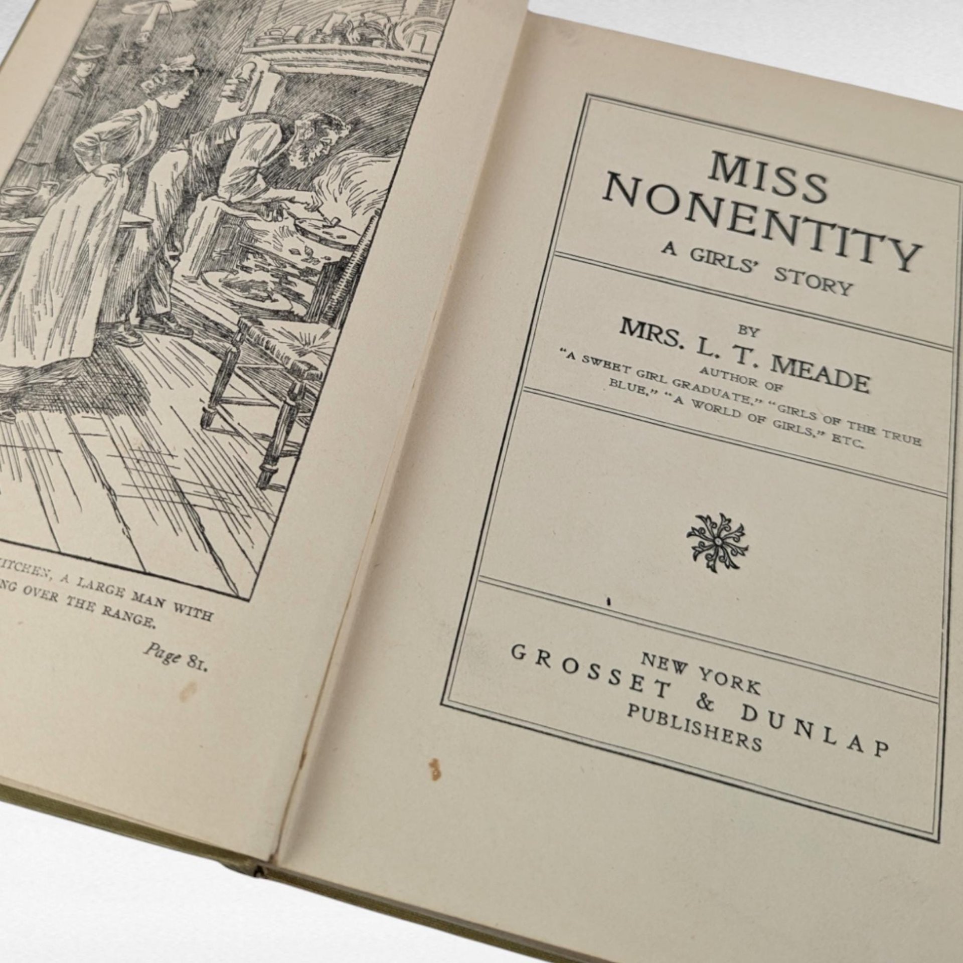 Antique Miss Nonentity by L. T. Meade | Hardcover | Girls' Story | Children's Literature | Vintage Book