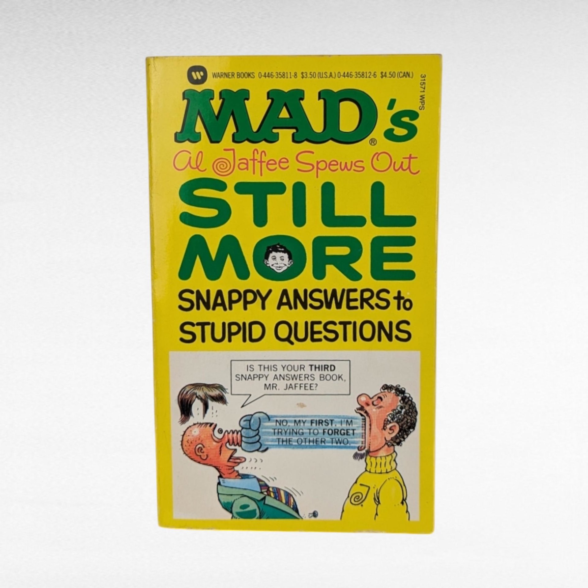 Mad Magazine, Al Jaffee, Snappy Answers to Stupid Questions, Humor Book, 1988, Paperback Book, Collectible Book, Gag Gift, Stocking Stuffer