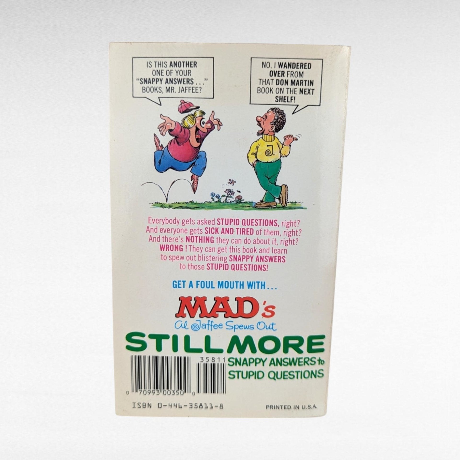 Mad Magazine, Al Jaffee, Snappy Answers to Stupid Questions, Humor Book, 1988, Paperback Book, Collectible Book, Gag Gift, Stocking Stuffer