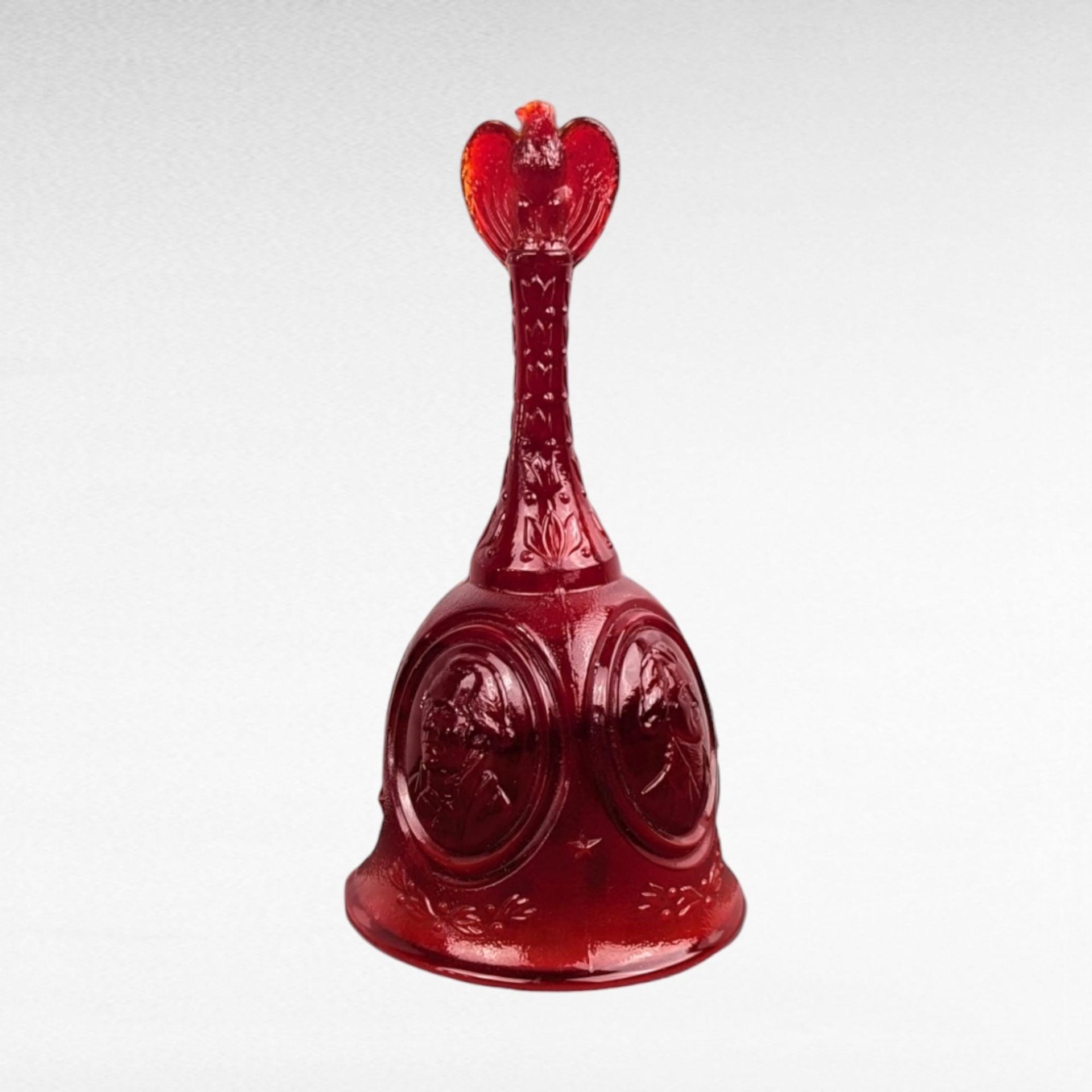 Vintage Fenton Art Glass Bicentennial Bell | Red Glass Bell with Eagle | Made in USA | 1976 Commemorative Collectible