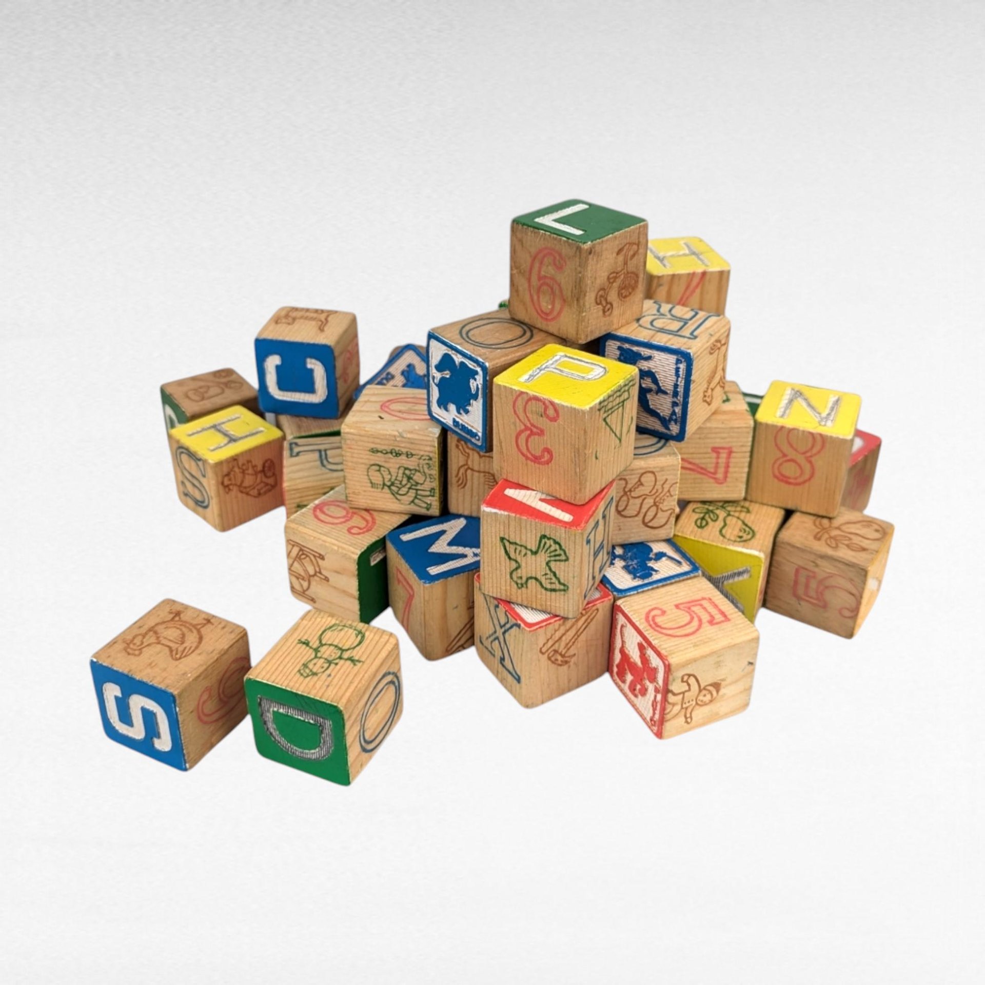 Vintage 1970s Walt Disney Playskool Wood Blocks | Mickey Mouse | Educational Toy | Classic Toy