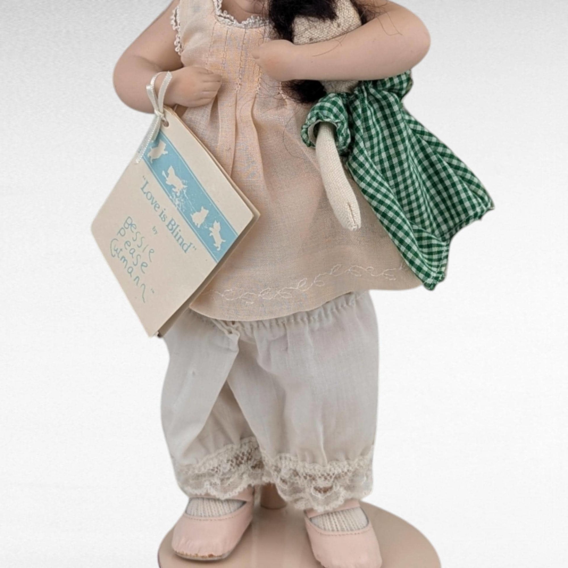 Vintage 1988 Hamilton Collection "Love is Blind" Porcelain Doll, Bessie Pease Gutmann, Collectible Doll, Girl with Doll Figurine