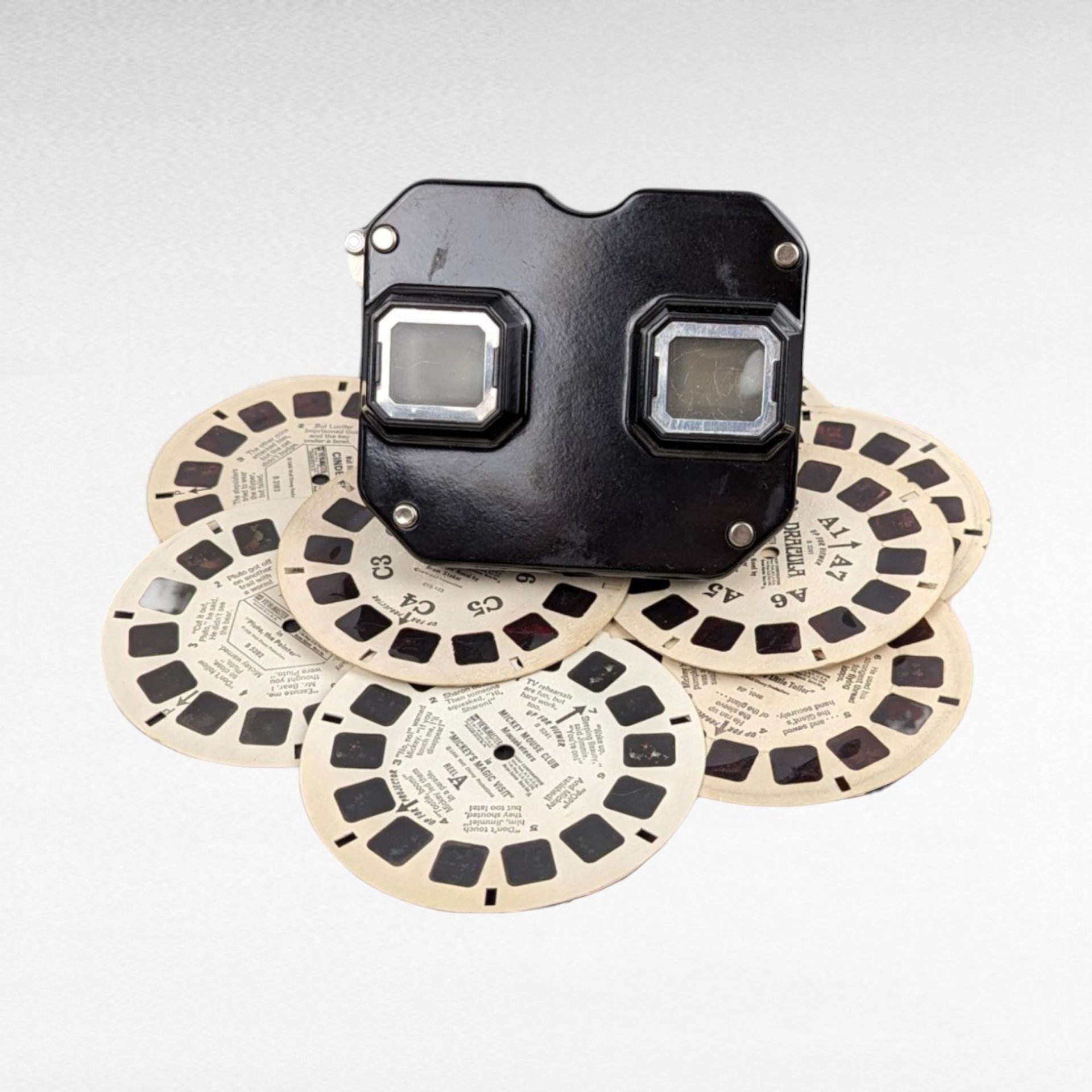 Vintage Sawyer's View-Master with 10 Discs - Dracula, Mickey Mouse, Disney - Gift for Collector