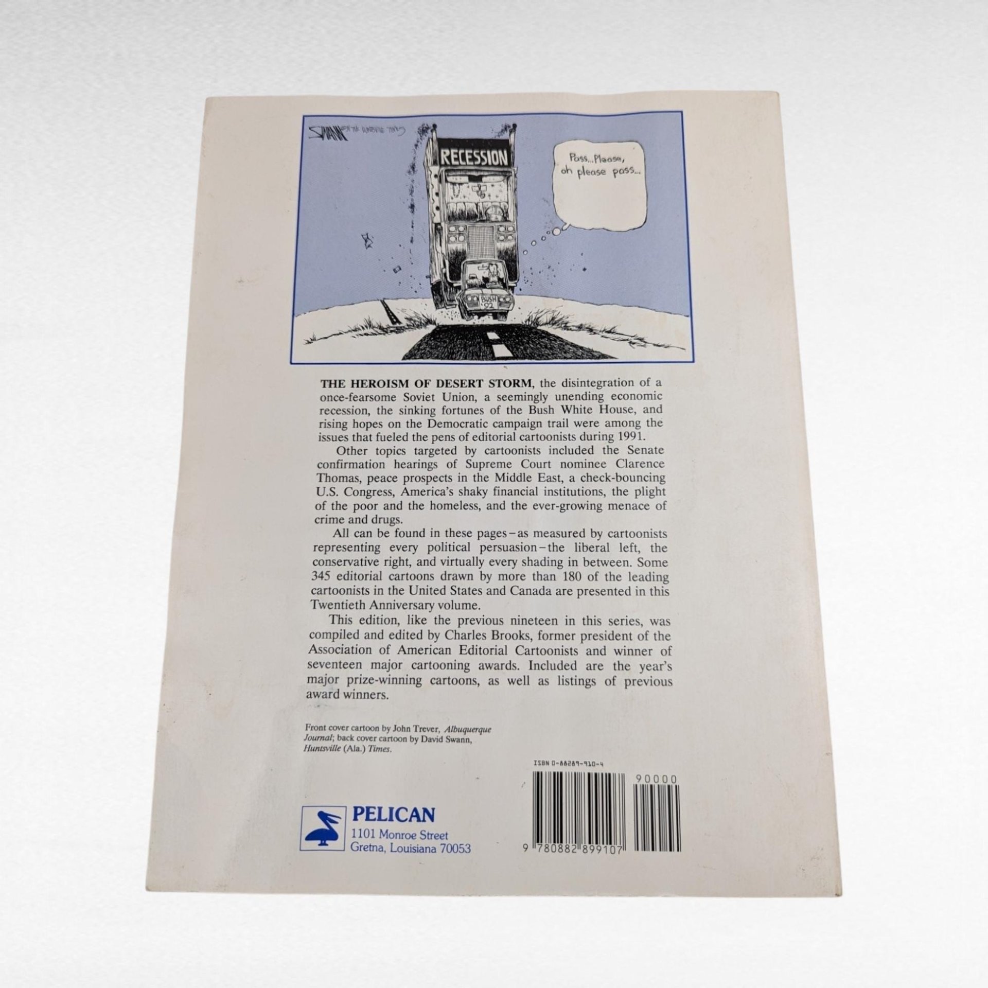 1992 Best Editorial Cartoons of the Year | Charles Brooks | Political Cartoons | Vintage Book | History Buff Gift
