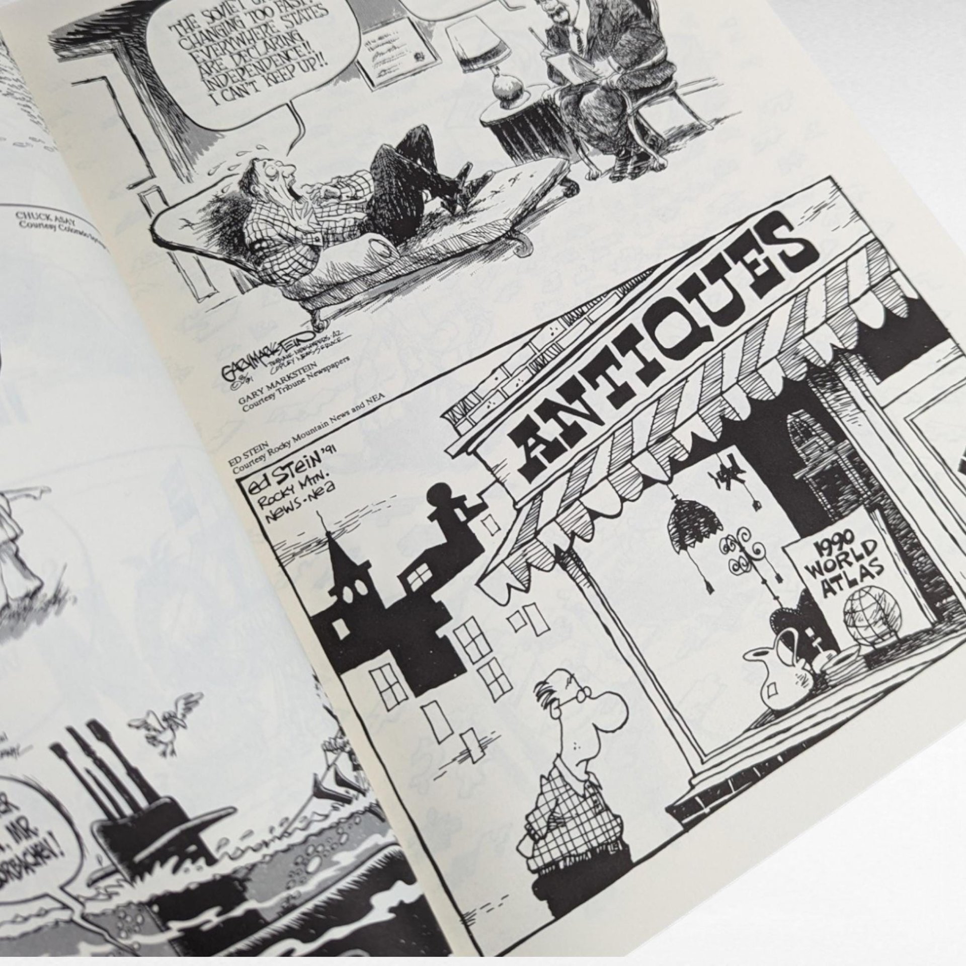 1992 Best Editorial Cartoons of the Year | Charles Brooks | Political Cartoons | Vintage Book | History Buff Gift