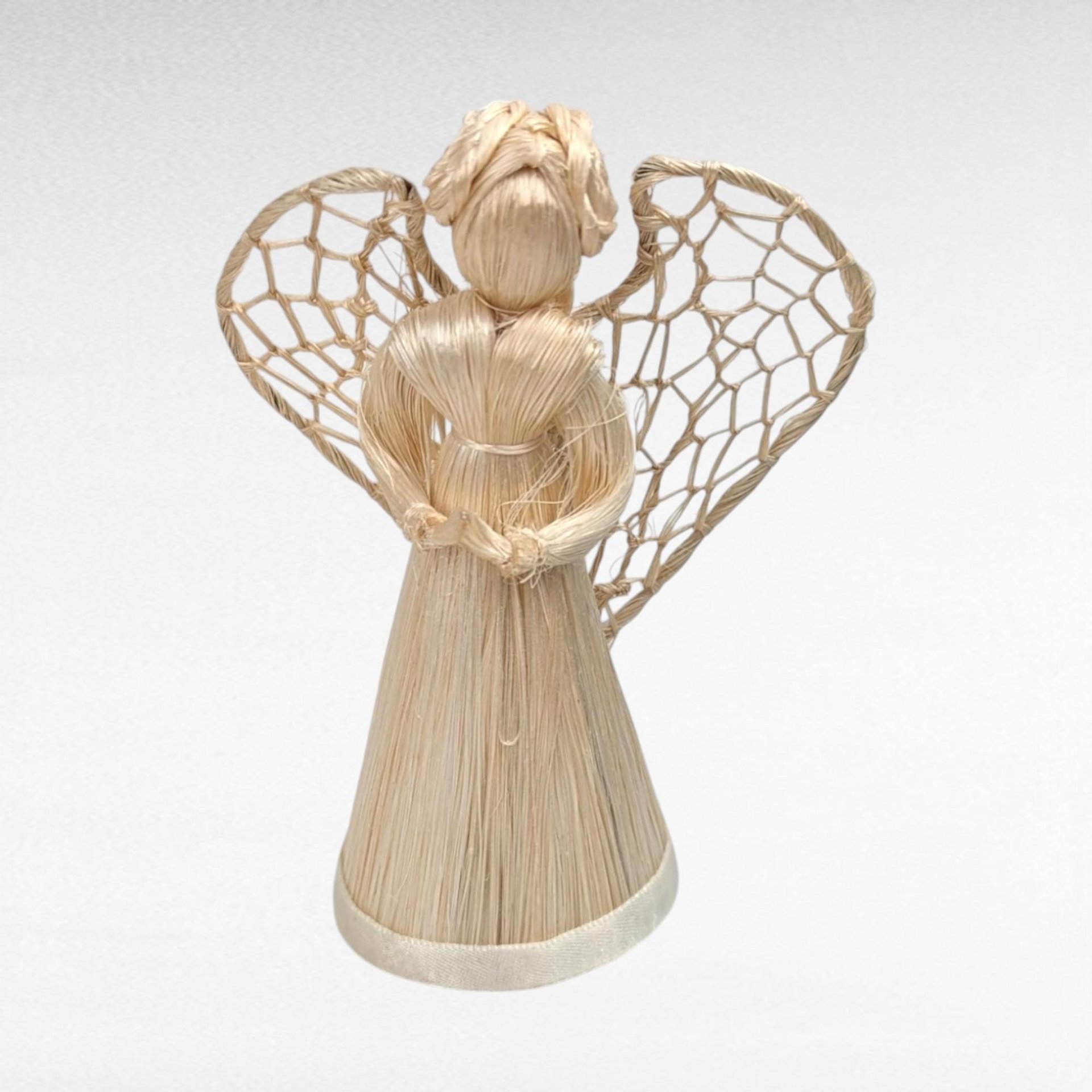 Corn Husk Angel Figurines | Set of 3 Praying Angels | Rustic Angel Decor | Handmade Angel Trio | Natural Fiber Art