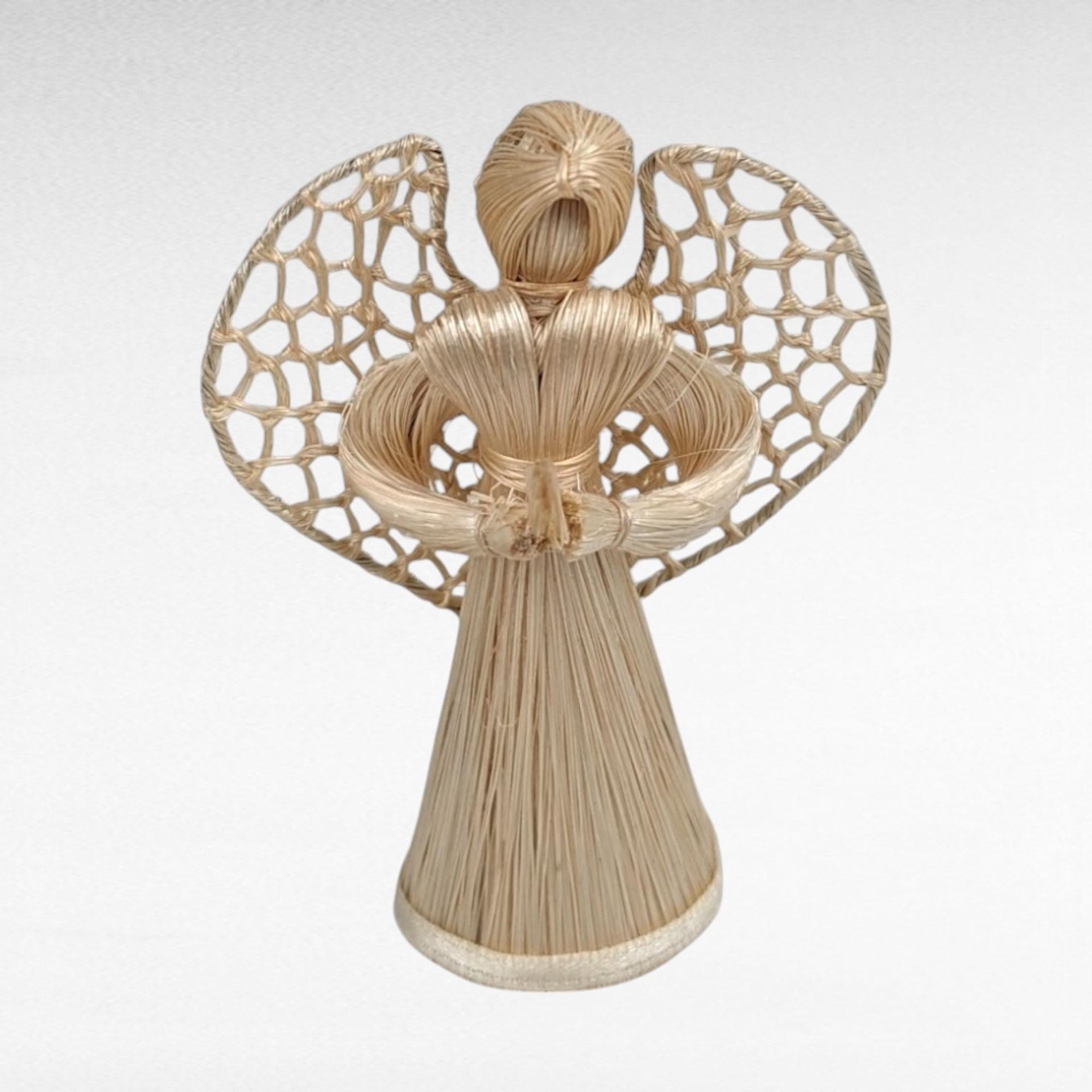 Corn Husk Angel Figurines | Set of 3 Praying Angels | Rustic Angel Decor | Handmade Angel Trio | Natural Fiber Art
