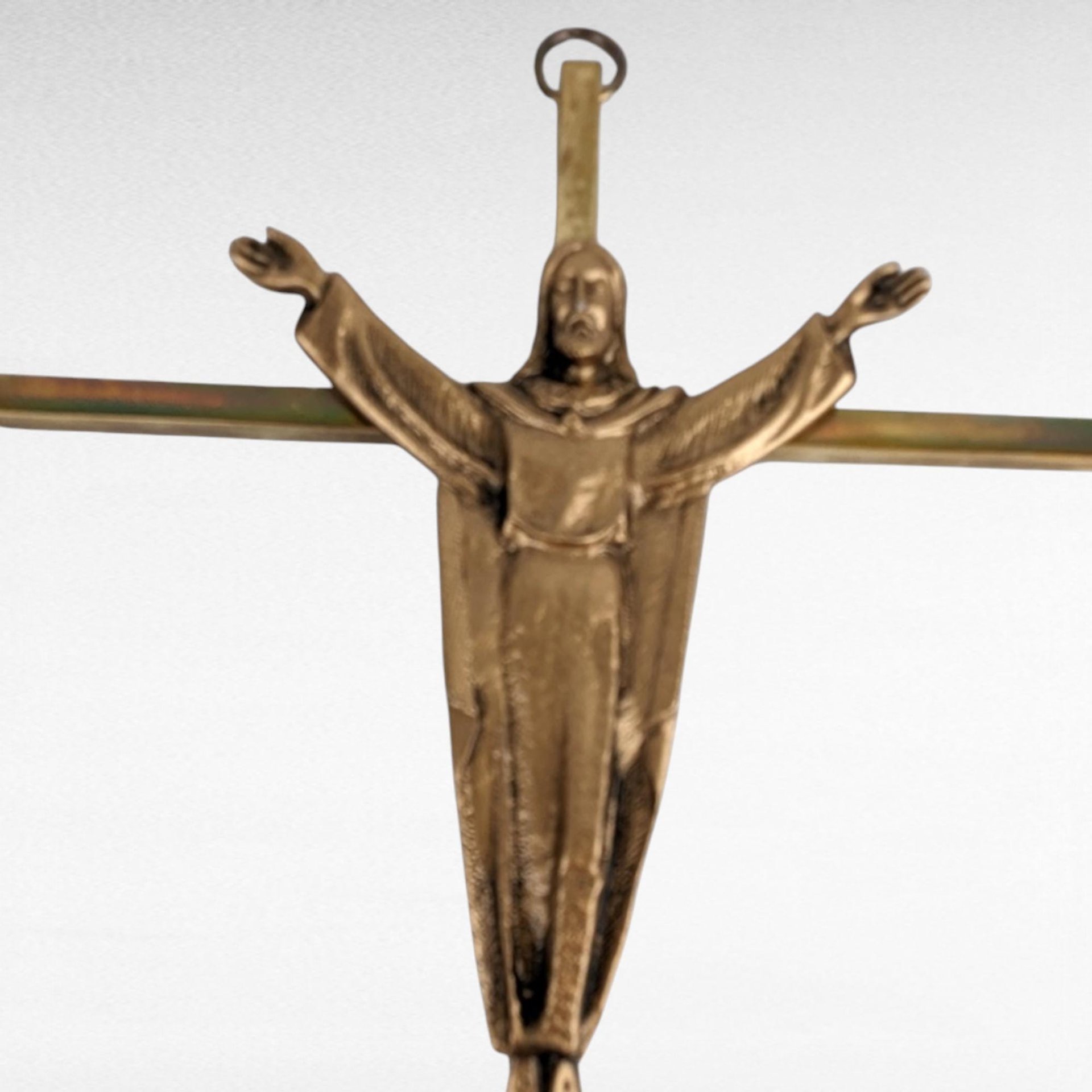 Vintage Metal Crucifix Wall Hanging - Religious Home Decor - Wall Cross - 10 Inch