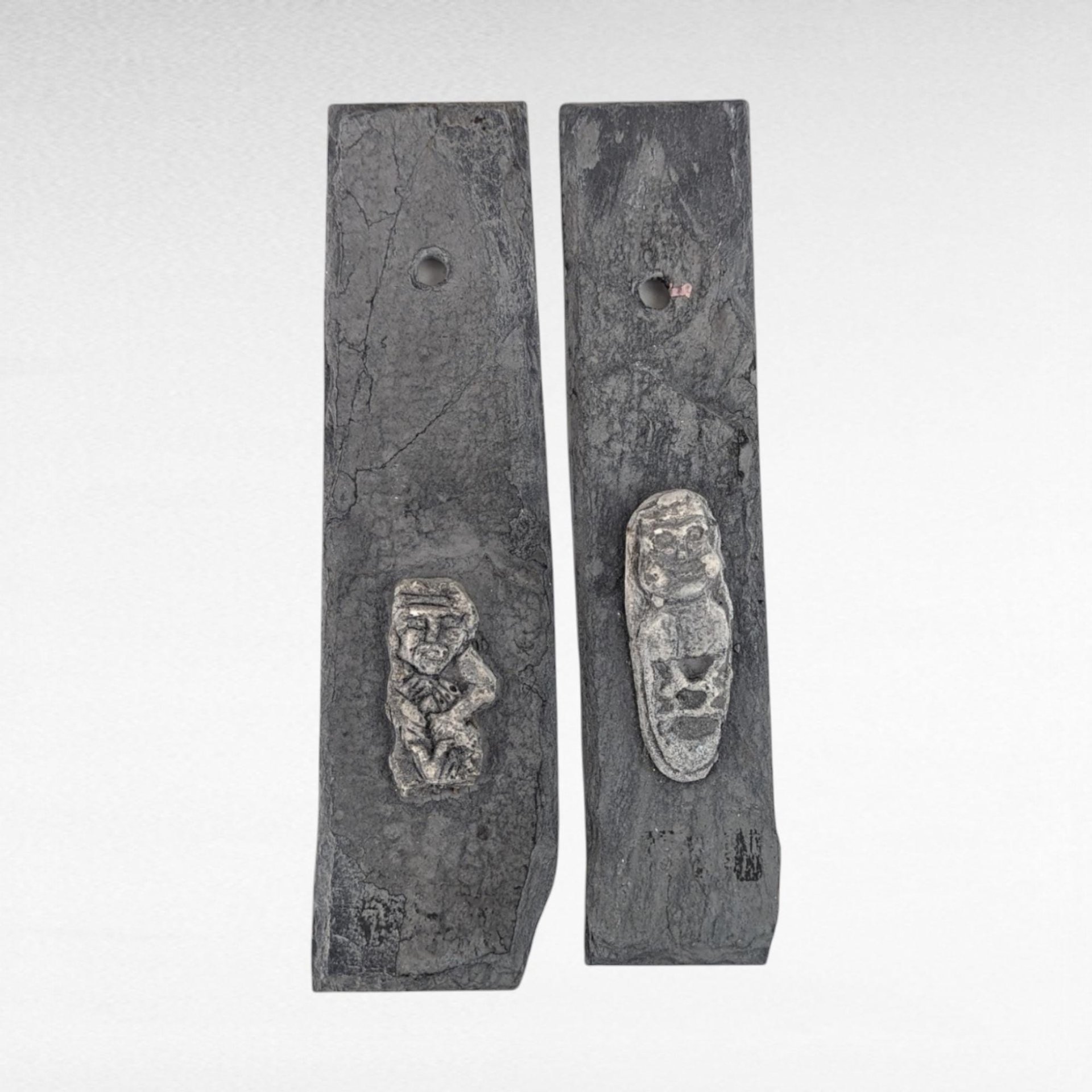 Charraig Alainn Warning for Monks Stone Wall Plaque Pair | Pagan Fertility Symbol | Celtic Monastic Art | 8 Inches Tall