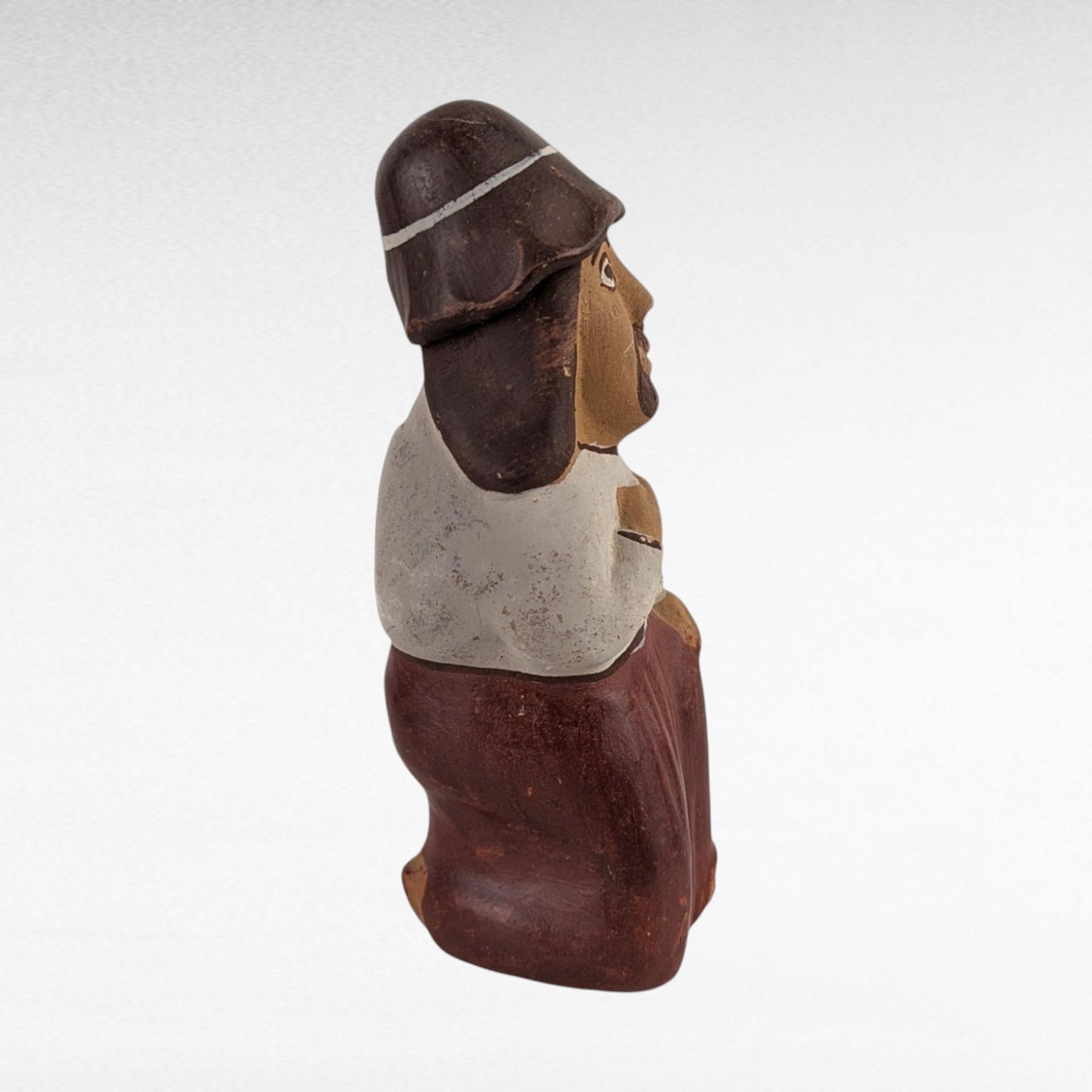 Vintage Clay Man Whistle - Folk Art Whistle - Handmade Clay Figure - Unique Gift
