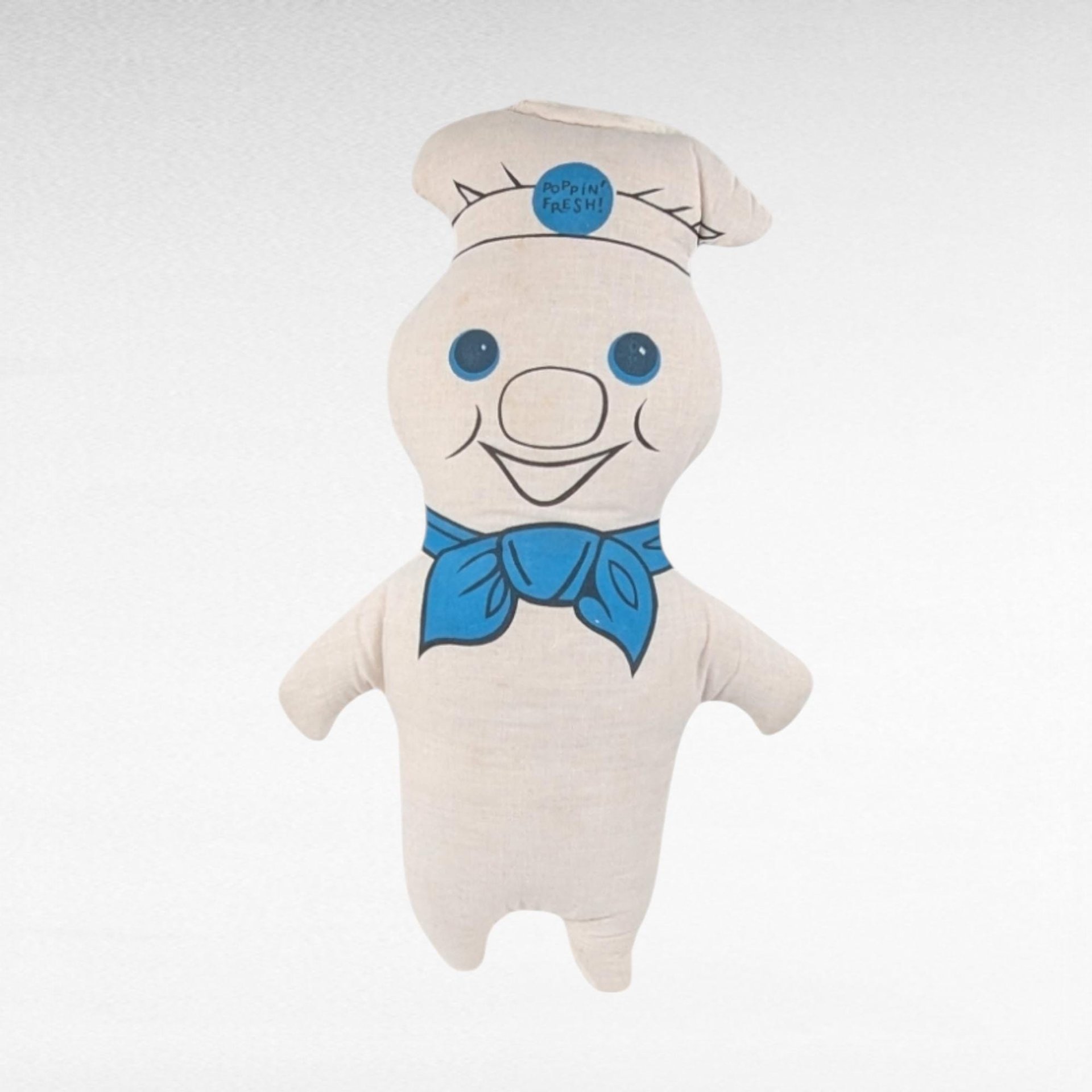 Vintage Pillsbury Doughboy Poppin' Fresh Plush, 13.5 Inch Stuffed Toy, Collectible Advertising Character