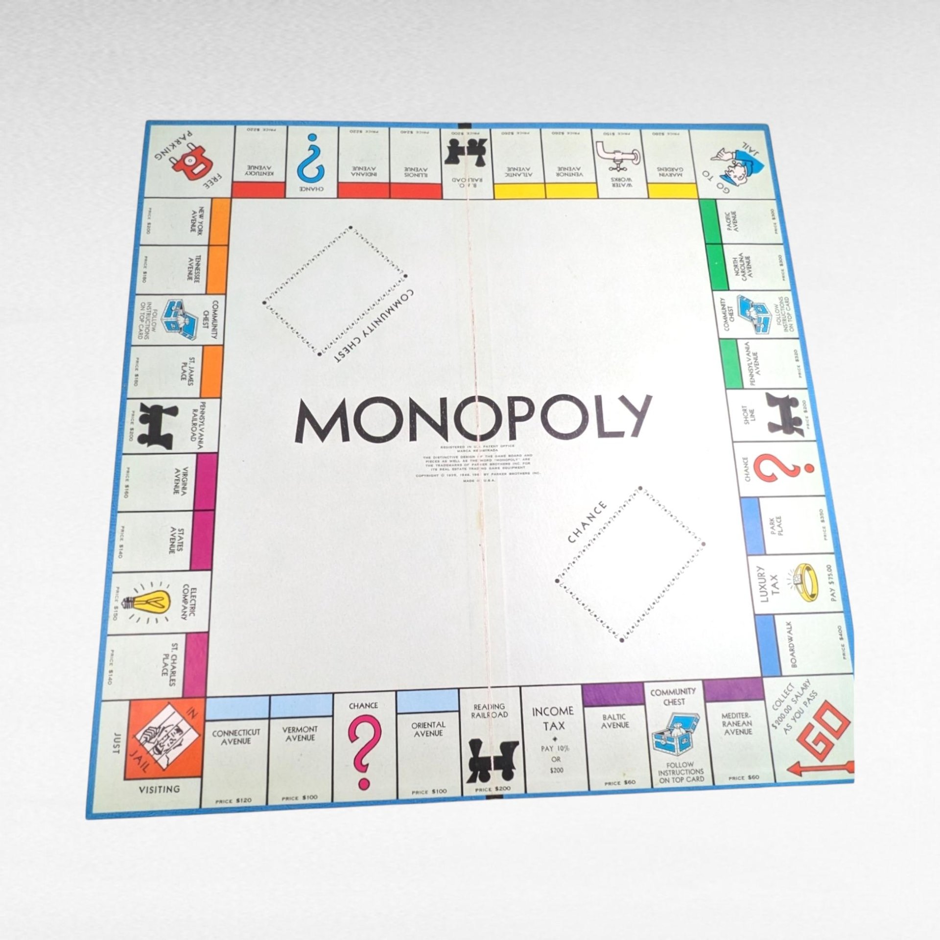 Vintage 1961 Parker Brothers Monopoly Board Game | Complete with All Pieces and Instructions | Collectible Real Estate Trading Game