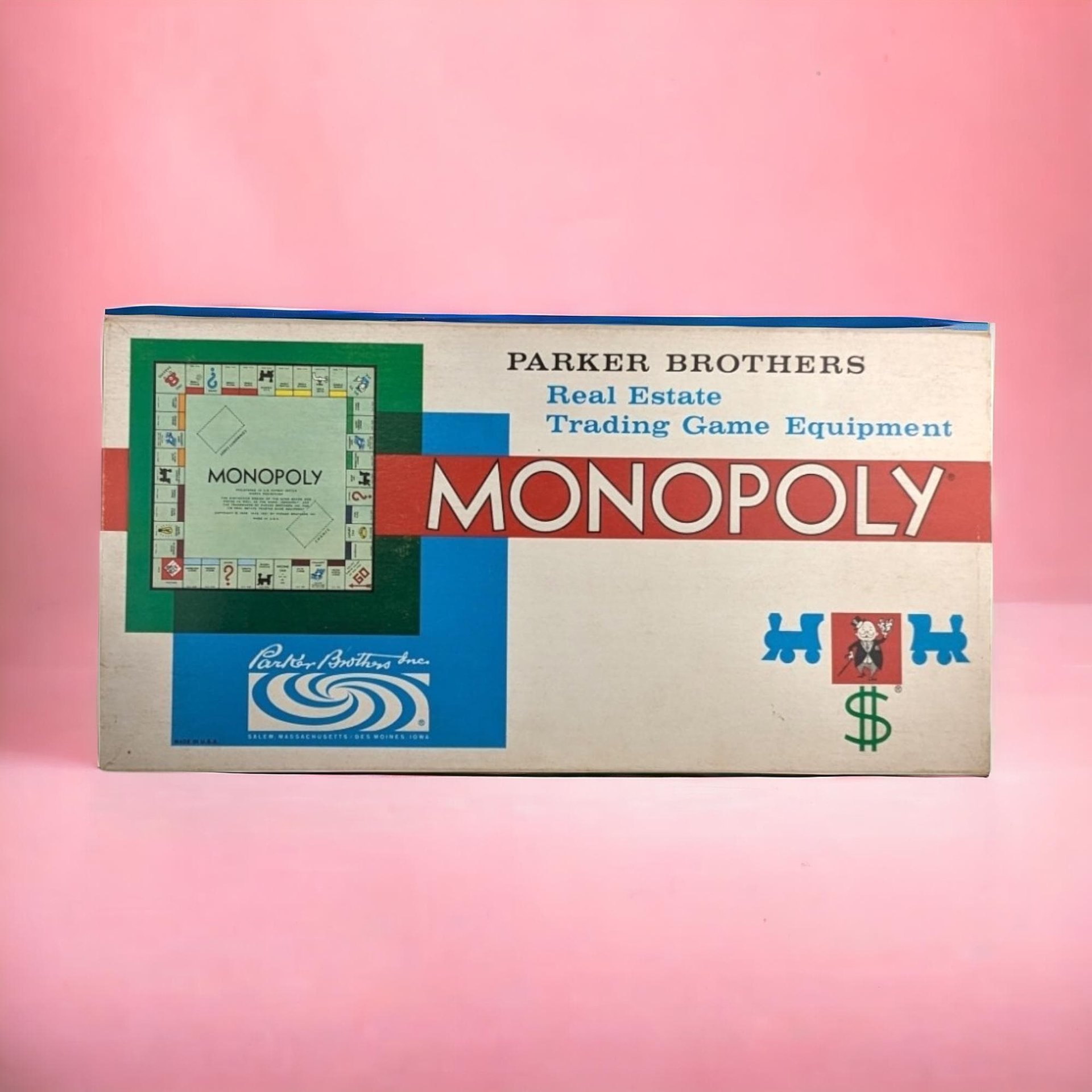 Vintage 1961 Parker Brothers Monopoly Board Game | Complete with All Pieces and Instructions | Collectible Real Estate Trading Game