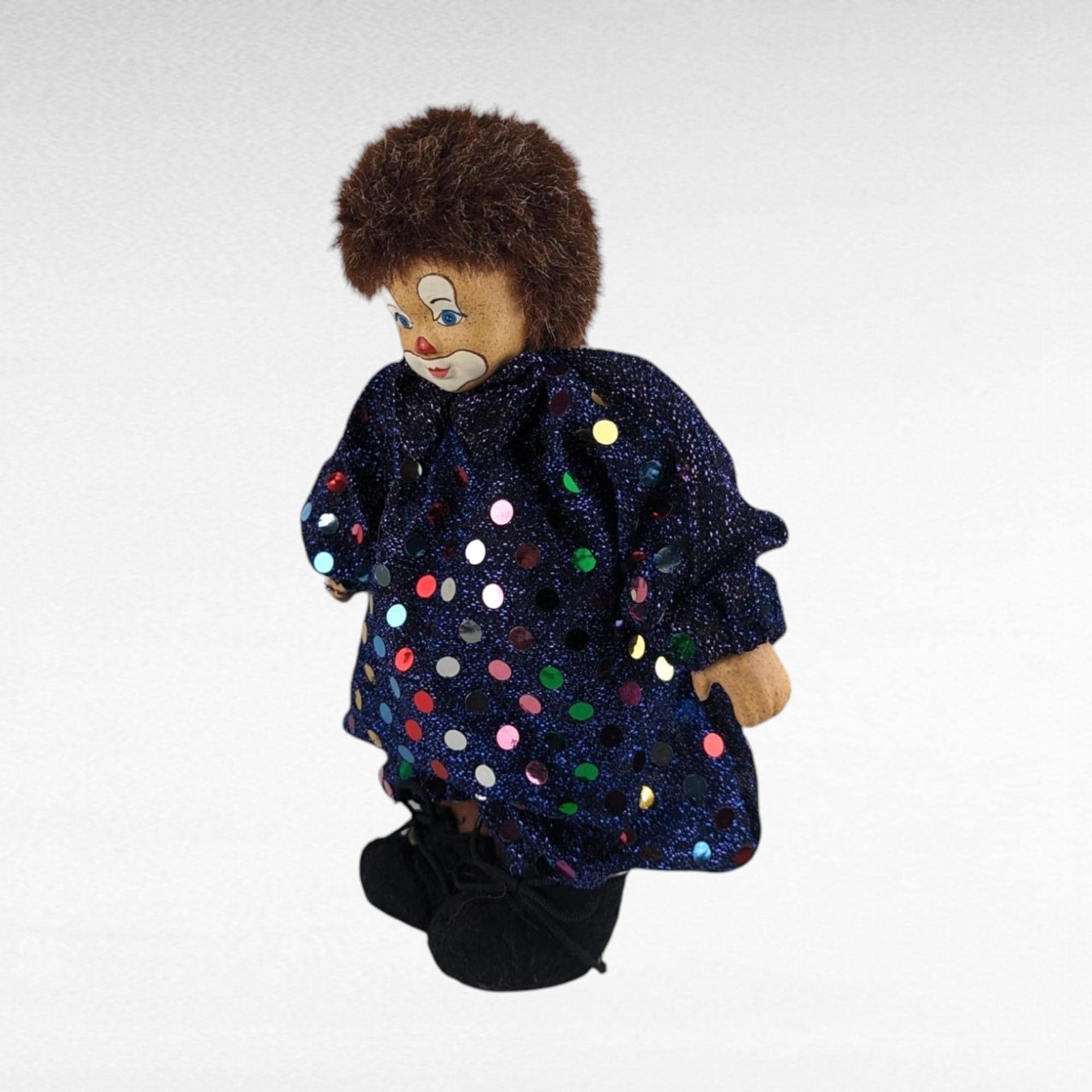 Vintage Clown Doll, 10 Inch Porcelain Clown Figurine, Collectible Clown, Circus Decor, Whimsical Gift