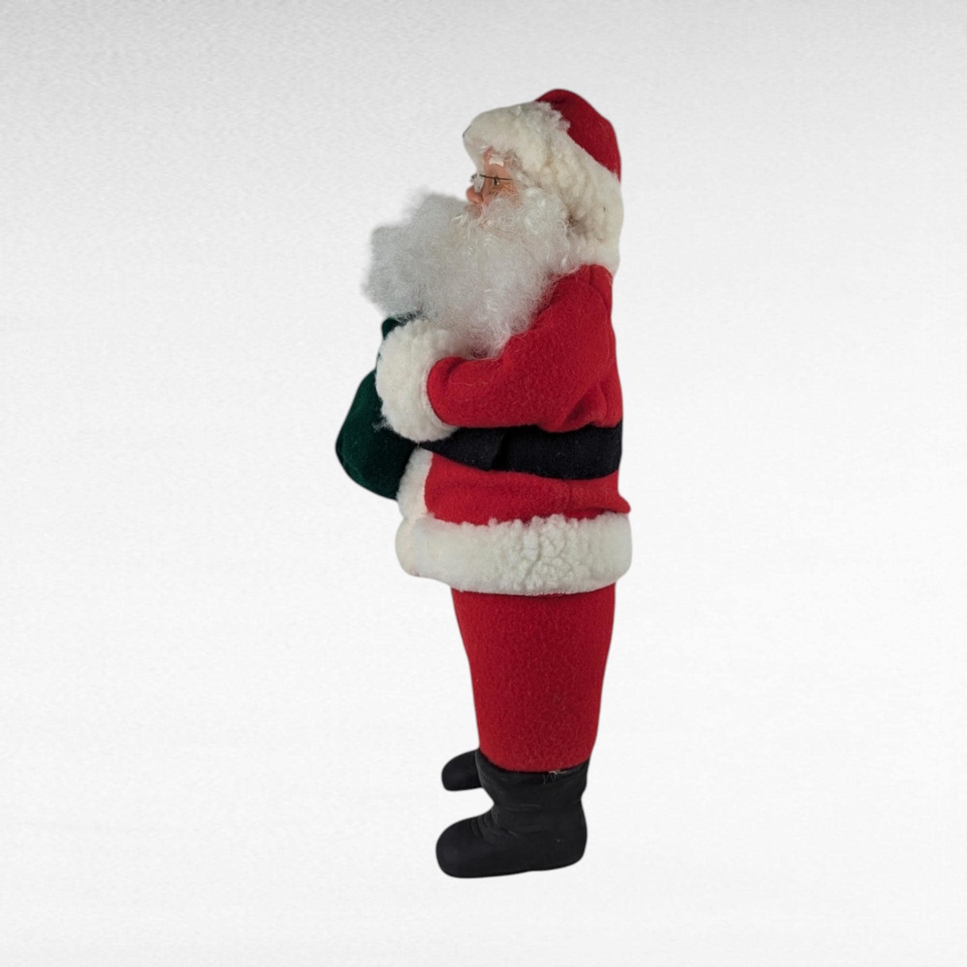 Vintage 1994 Holiday Creations Santa Figure, Christmas Santa Claus Figurine, Plush Santa with Plastic Face, Collectible Santa