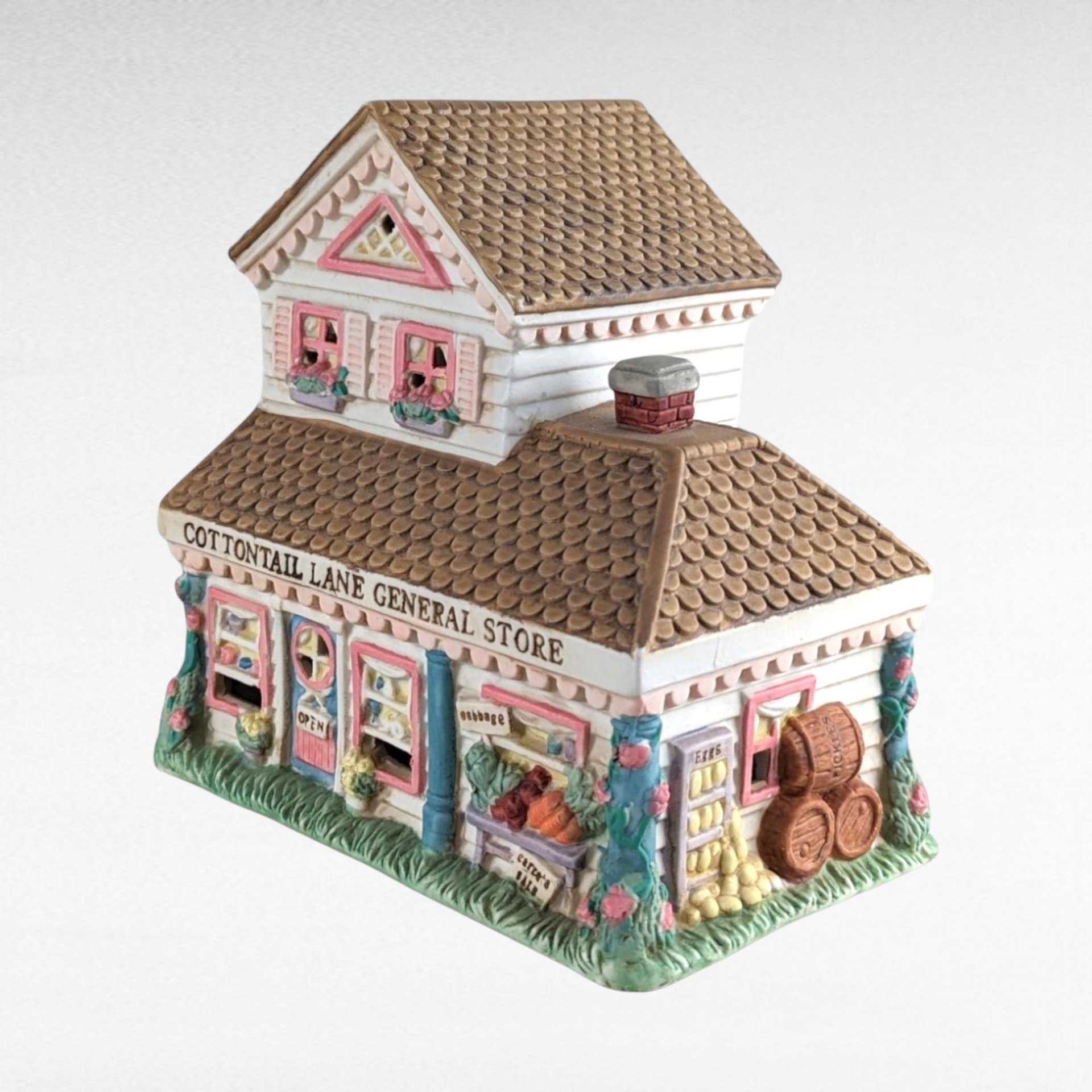 Vintage Midwest Cottontail Lane General Store Lighted House | Easter Village | Spring Decor | Ceramic House