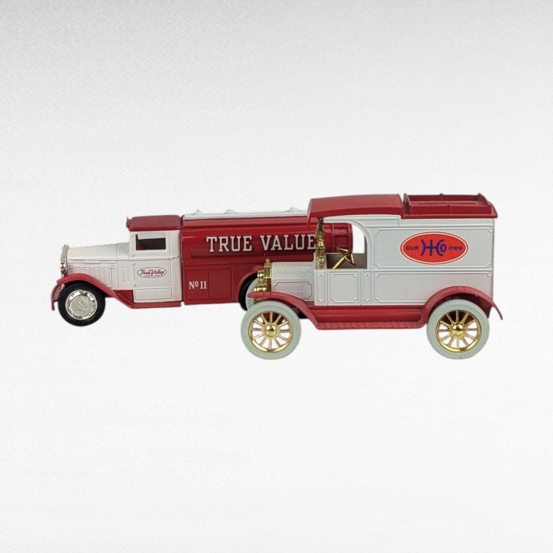 Vintage Hardware Store Diecast Banks - True Value - Our Own - Ford & Diamond T Trucks