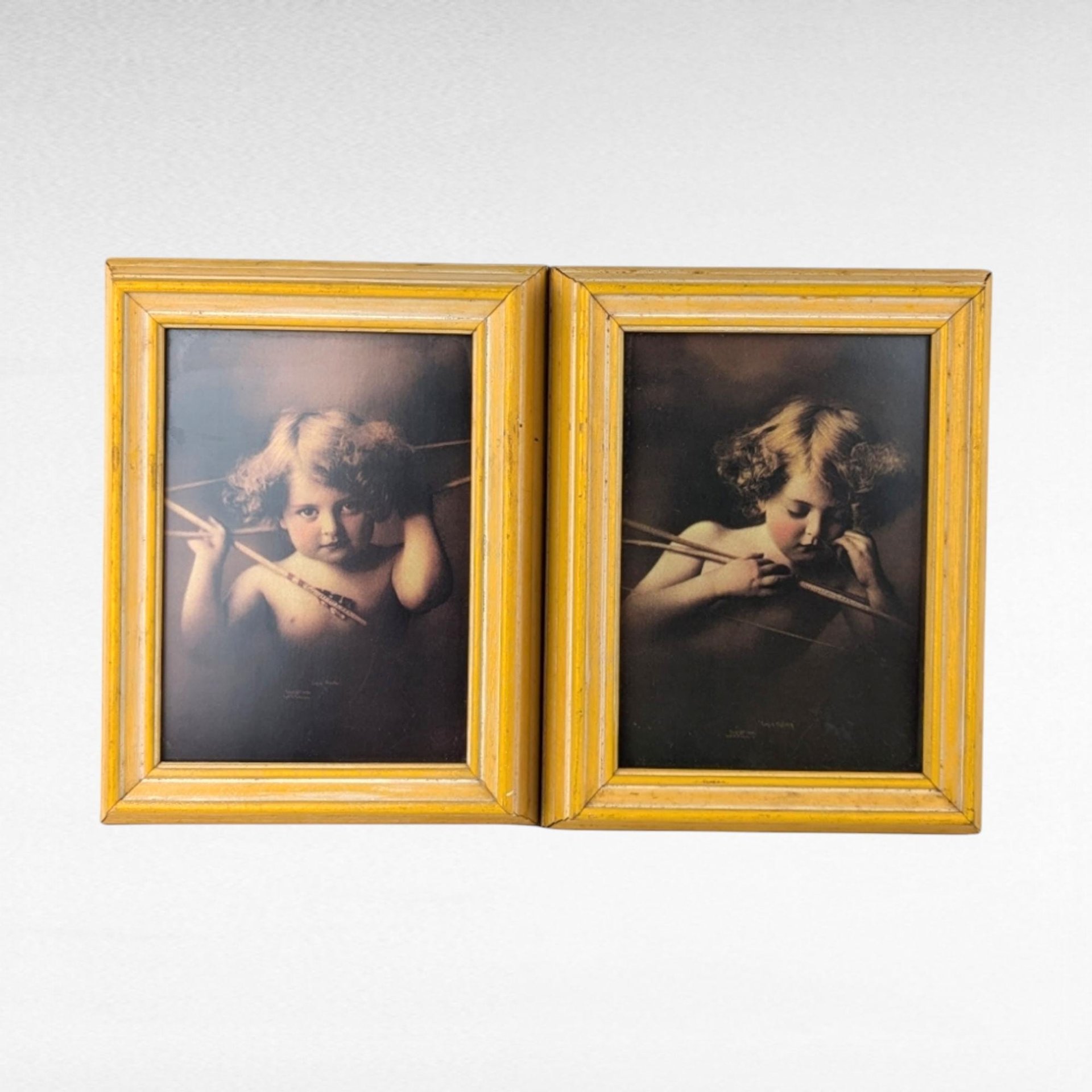 Vintage M.B. Parkinson Cupid Awake and Asleep Prints. 