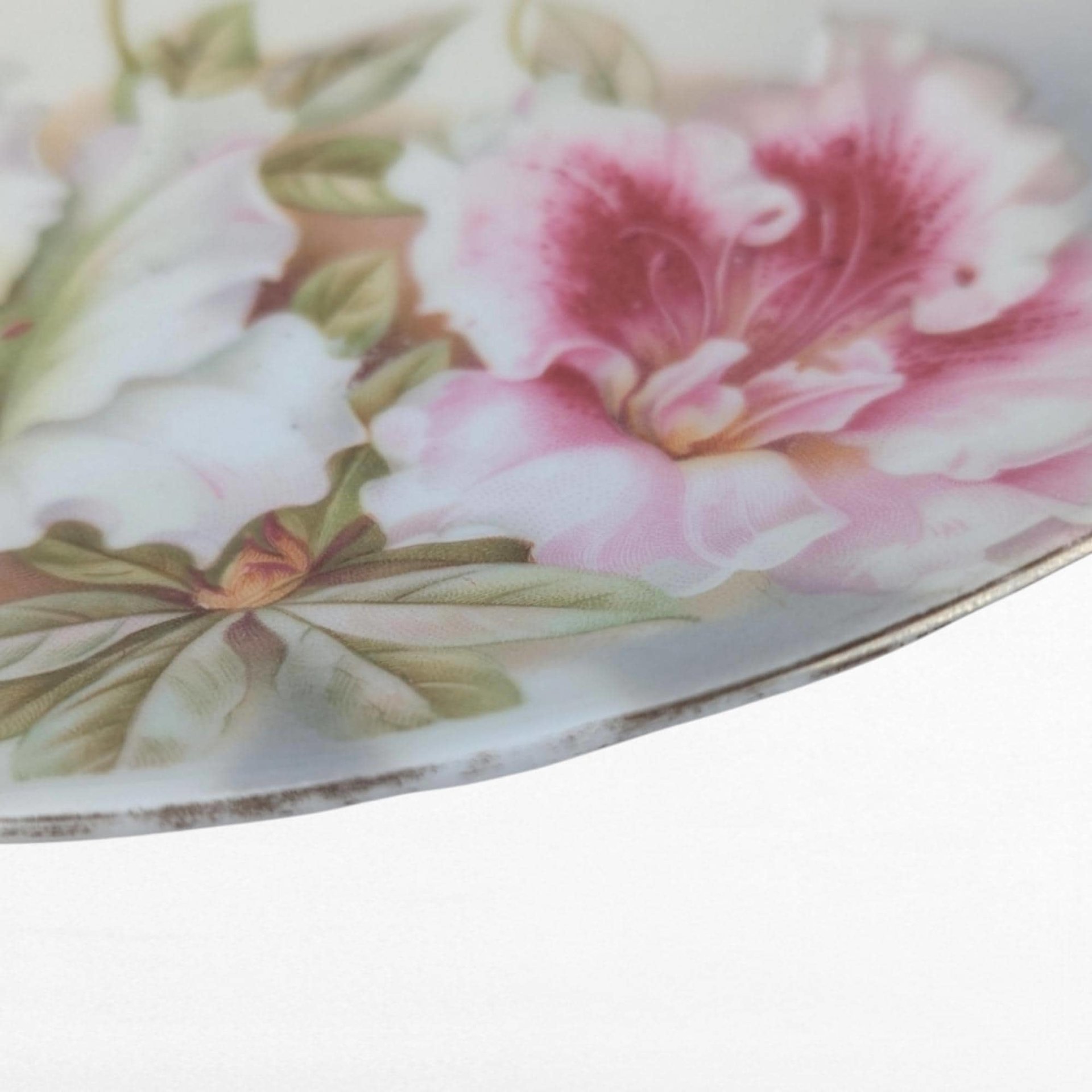 Vintage PV Vessra Germany Floral Plate, Hand-Painted Rose Design, 11" Handled Dresser Tray, Vanity Tray, Gift for Her, Shabby Chic Decor
