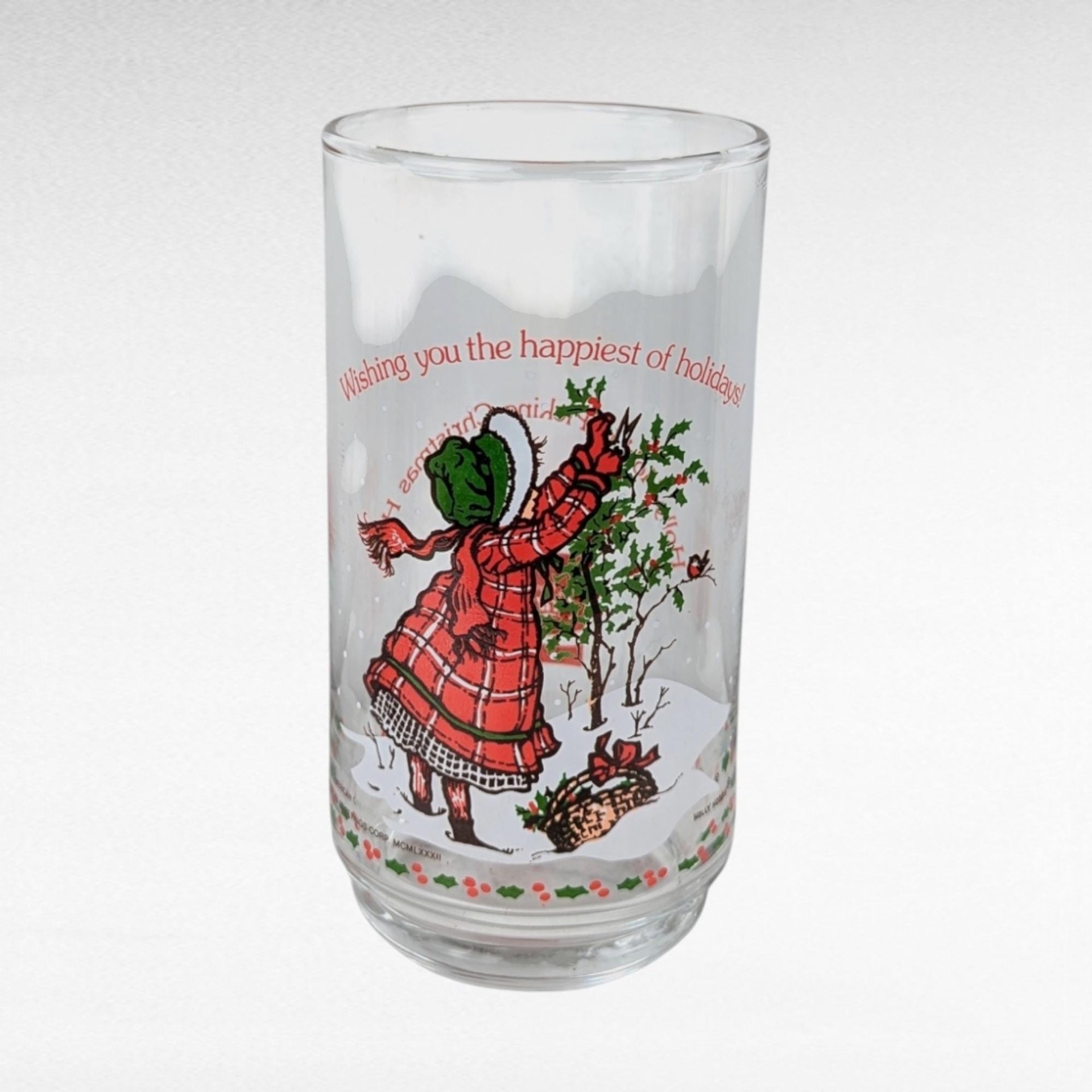 1982 Coca Cola Holly Hobbie Christmas Glasses, Vintage Set of 3, Holiday Drinkware, Collectible Coca Cola Glasses, Gift for Nostalgia Lovers