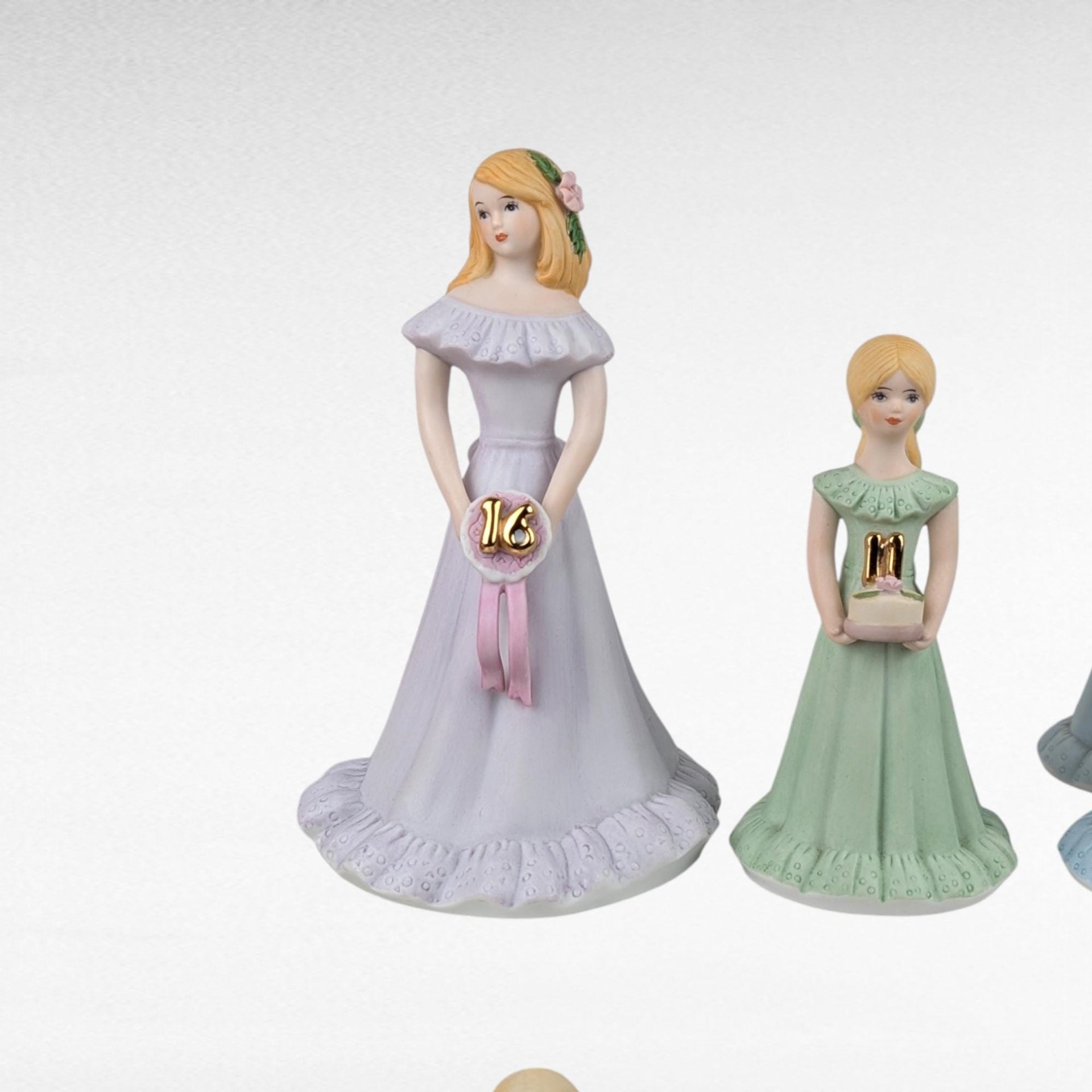 Vintage Enesco Growing Up Girls Figurine Lot, Random Ages,  Ceramic Figurines, Birthday Girls, Collectible Figurines, Gift for Collector