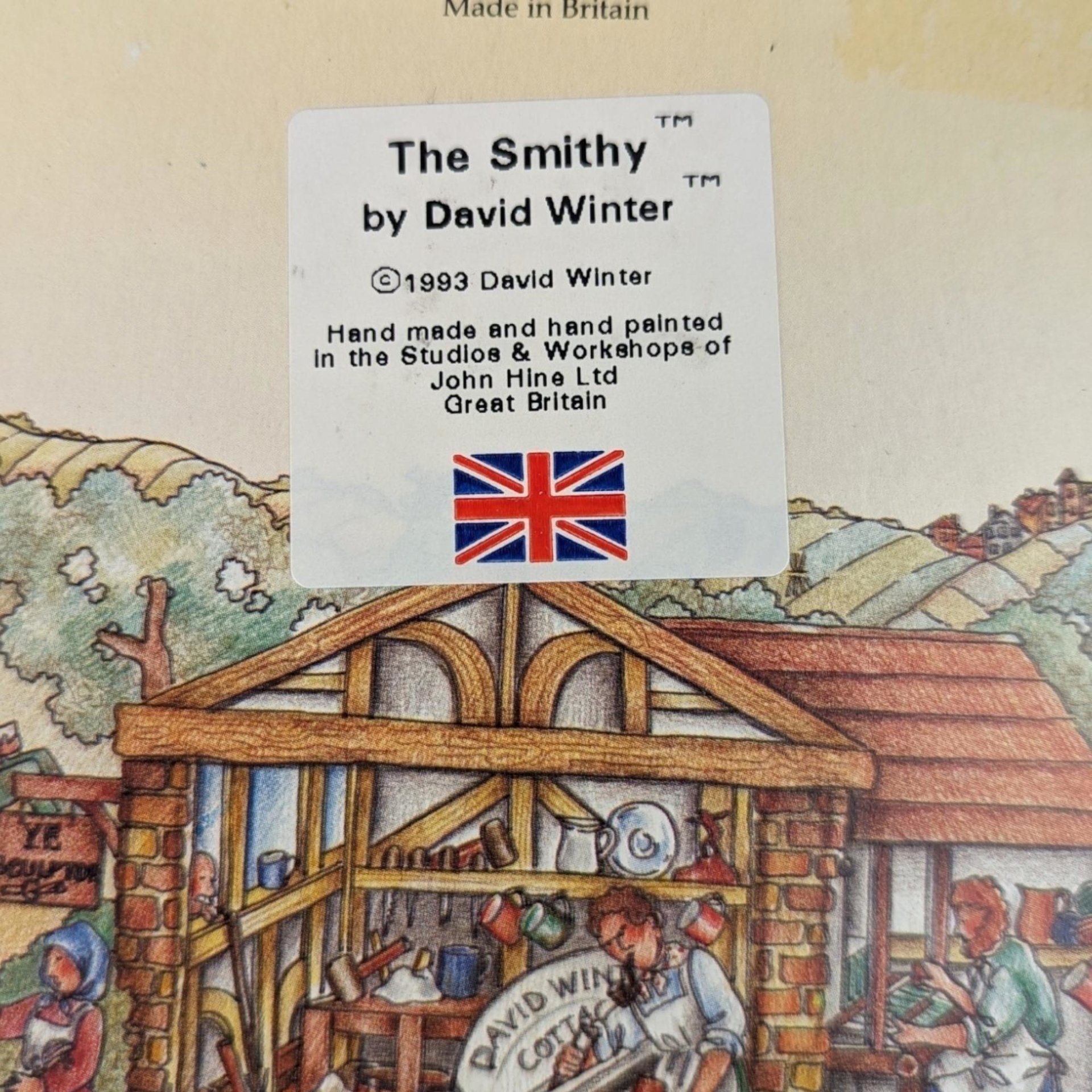 1993 David Winter The Smithy Cottage, Collectible English Village, Miniature House, Gift for Collectors