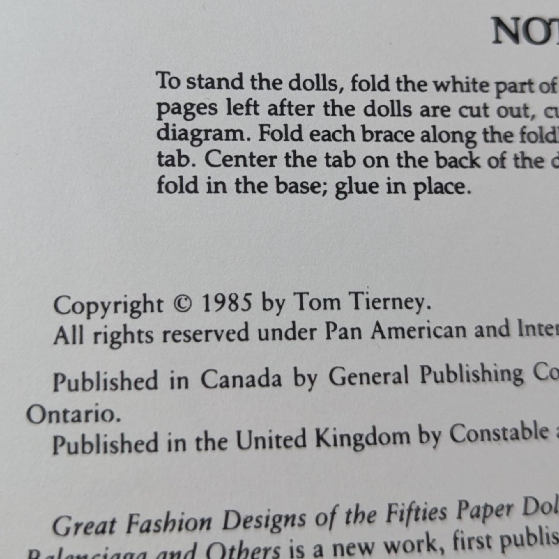 1985 Great Fashion Designs of the Fifties Paper Dolls, Tom Tierney, Complete Set, Vintage Paper Dolls, Gift for Collector