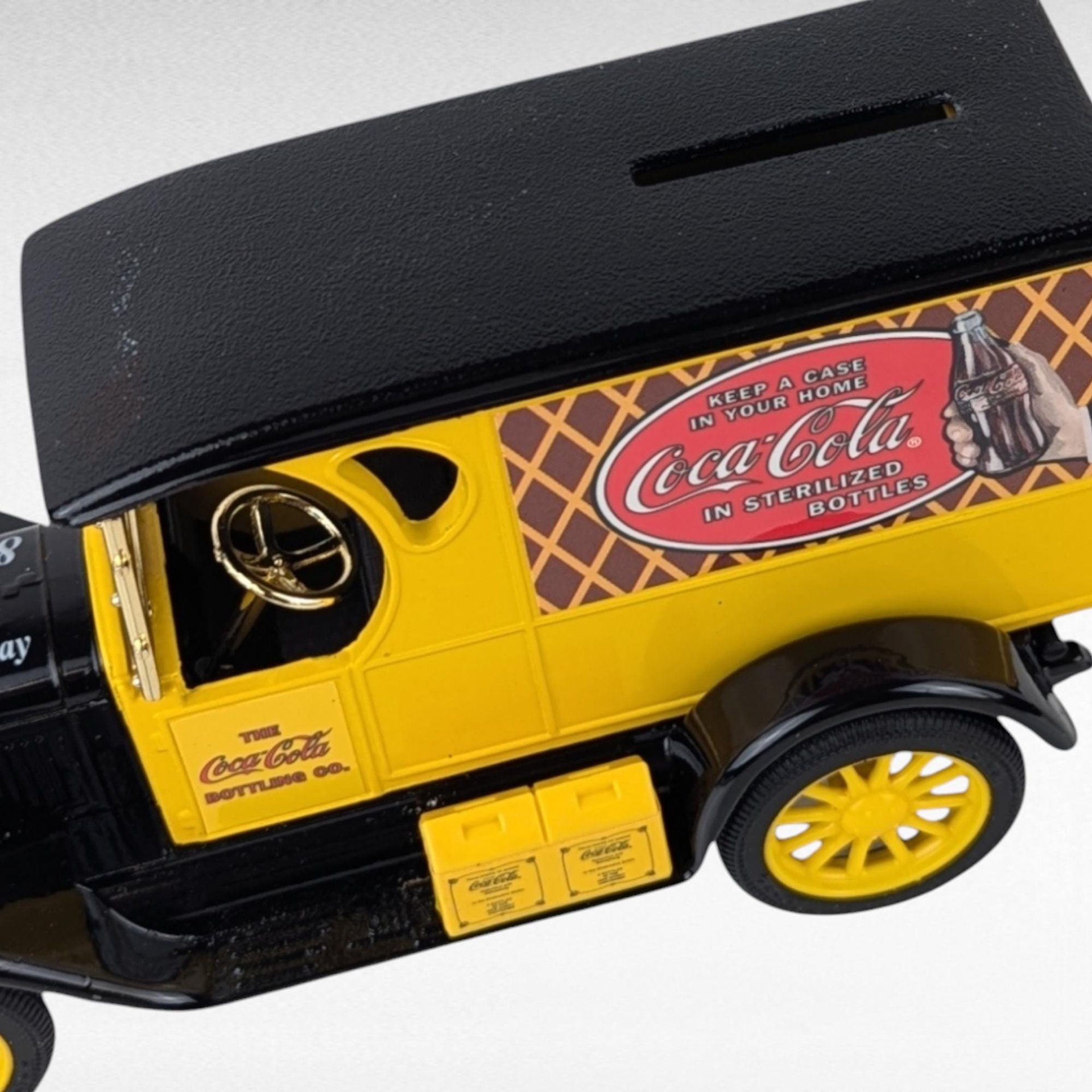 Vintage Coca Cola Polar Bear Snowboard Toy & 1993 Die-Cast Metal Truck Bank, New in Box, Collectible Coca Cola Memorabilia