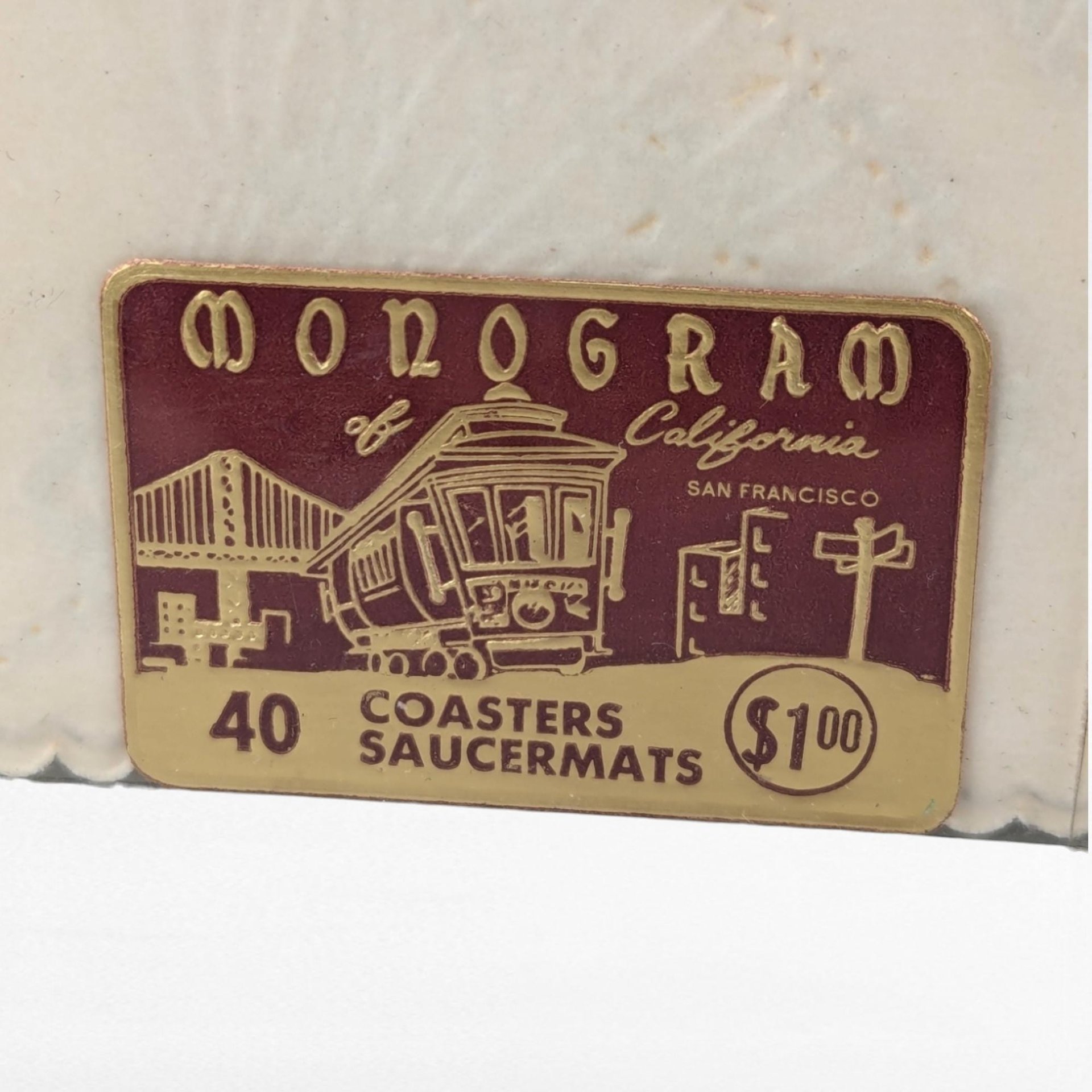 Vintage Monogram Coasters, Paper Saucermats, "Welcome to Our Home" Set, Party Supplies, Housewarming Gift