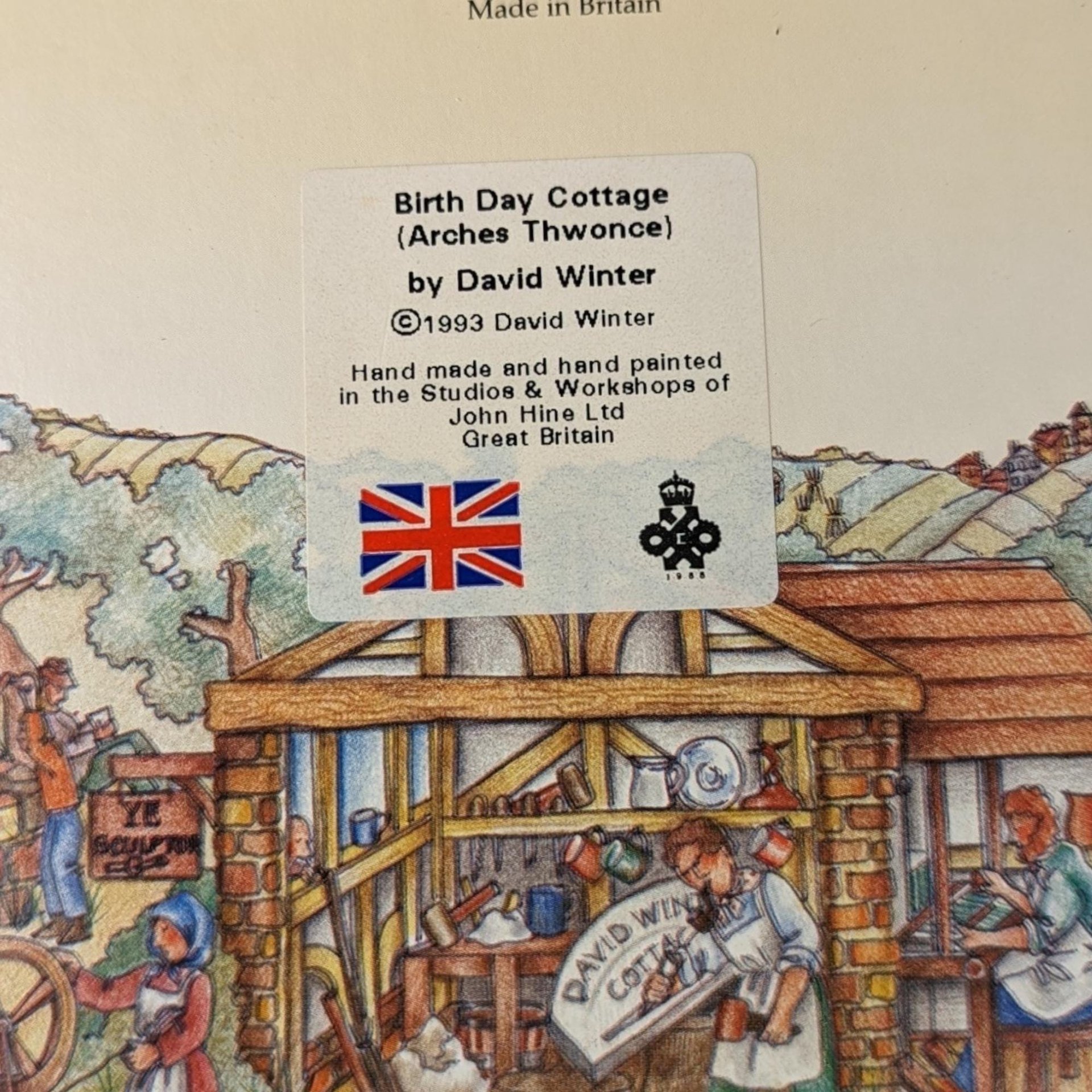 1993 David Winter Cottage "Birthday Cottage" | with COA and Original Box | Vintage Collectible