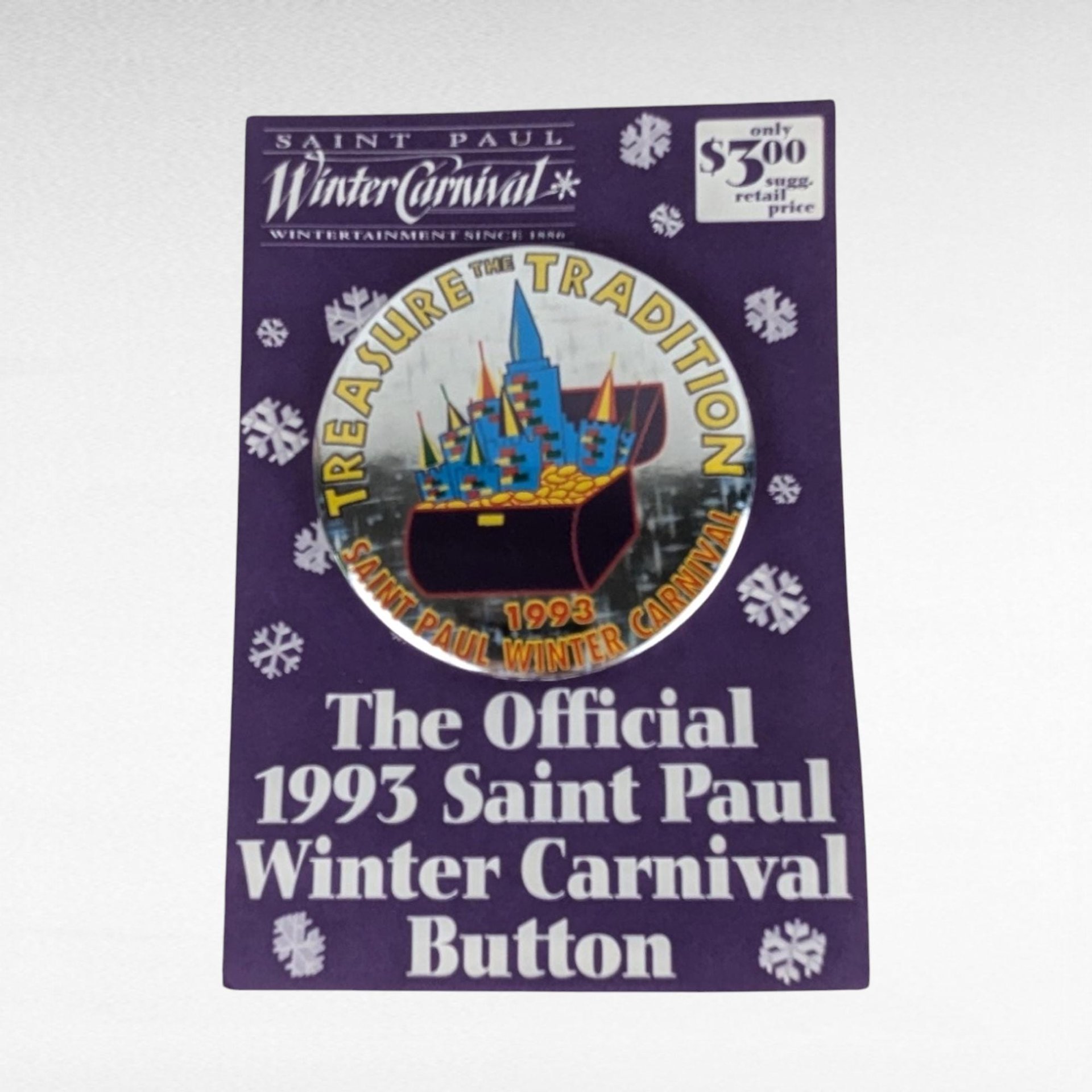 Vintage Saint Paul Winter Carnival Buttons, 1993, 2001, 2003, Collectible Minnesota Memorabilia, Gift for Collectors