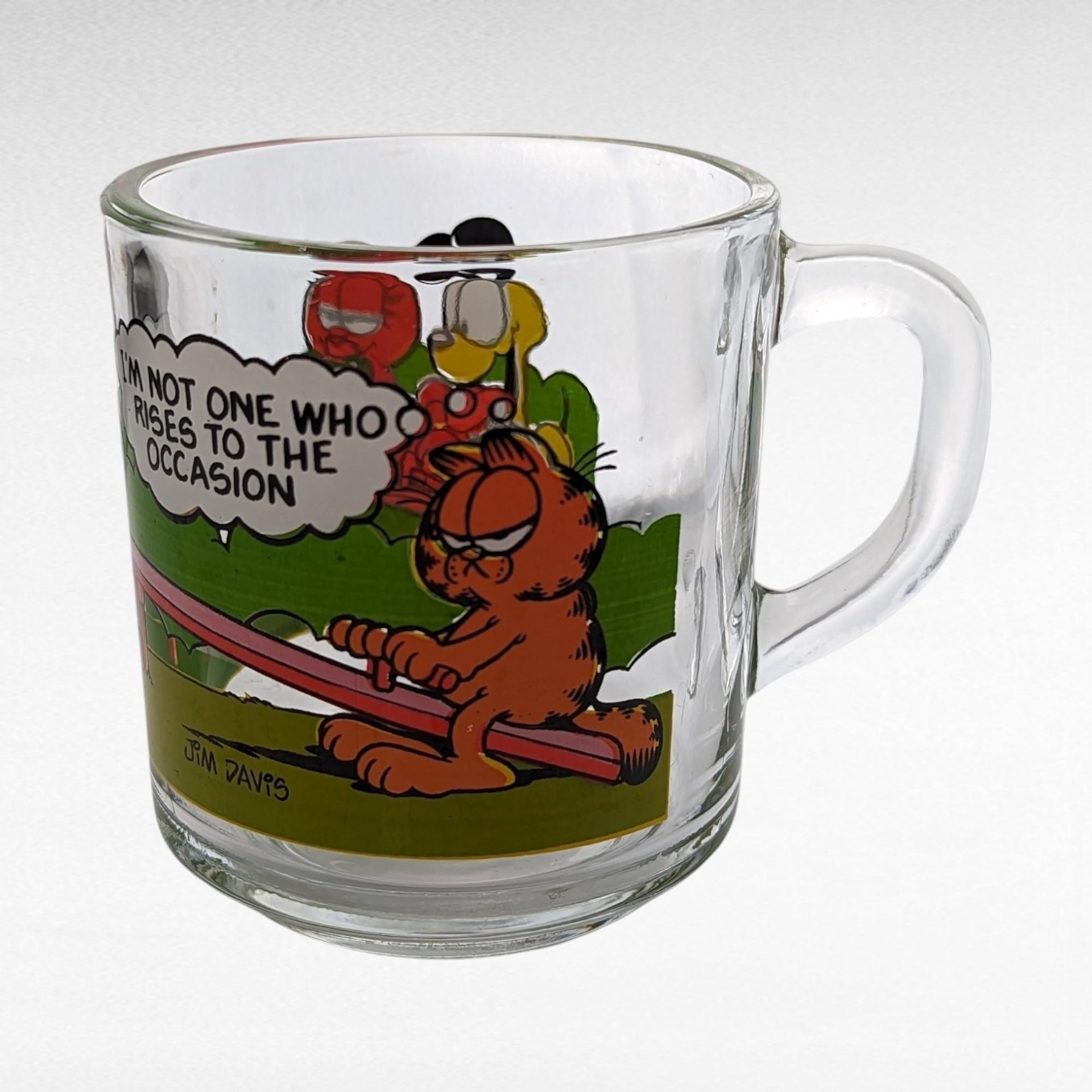 Vintage Garfield Glass Mugs, 1978 "It's Not a Pretty Life" & "Rises to the Occasion", Collectible Cartoon Glasses, Gift for Garfield Fans