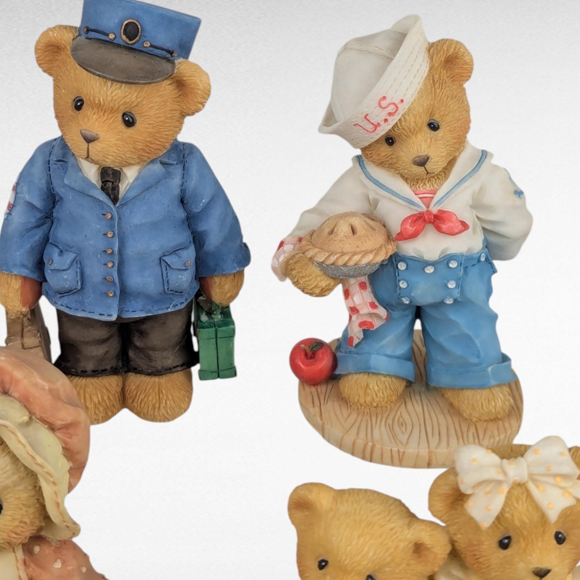 Cherished Teddies Figurines Lot, 1991-2000, Collectible Resin Bears, Vintage Enesco Figurines, Gift for Teddy Bear Lovers