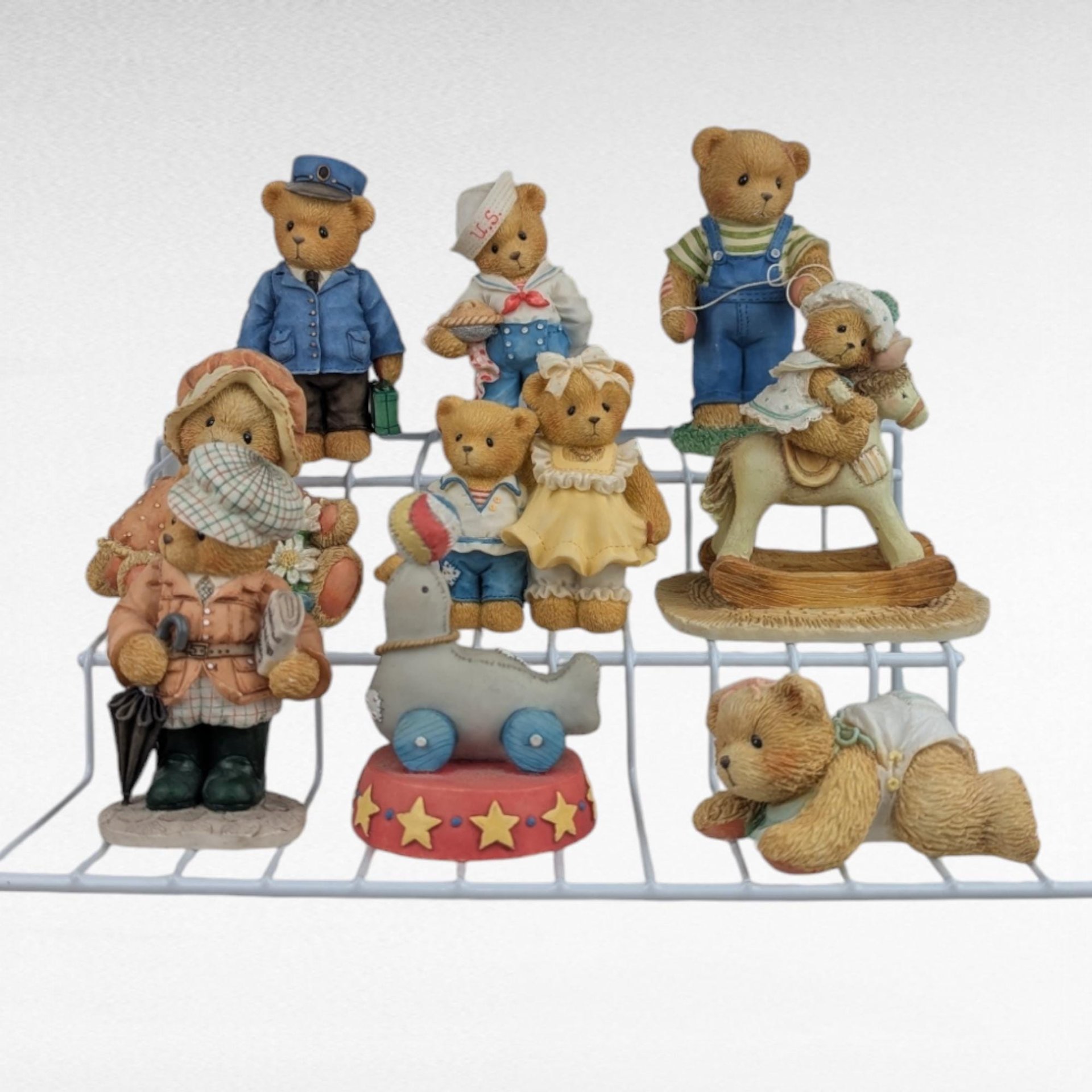 Cherished Teddies Figurines Lot, 1991-2000, Collectible Resin Bears, Vintage Enesco Figurines, Gift for Teddy Bear Lovers