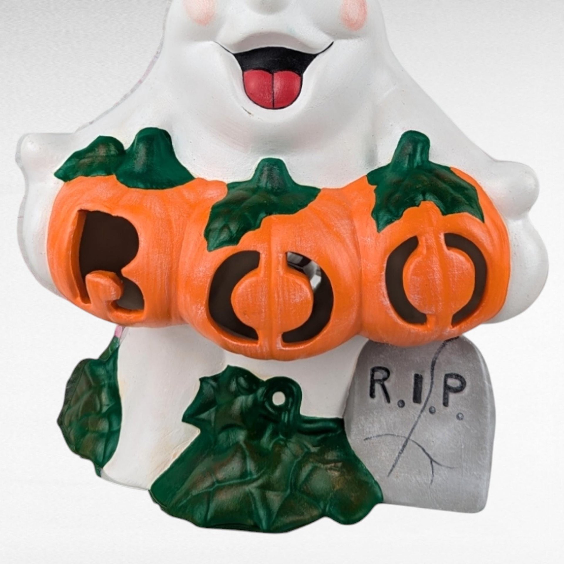 Vintage Ceramic Ghost Light, Halloween Decoration, Spooky Decor, Night Light, Gift for Halloween Lover
