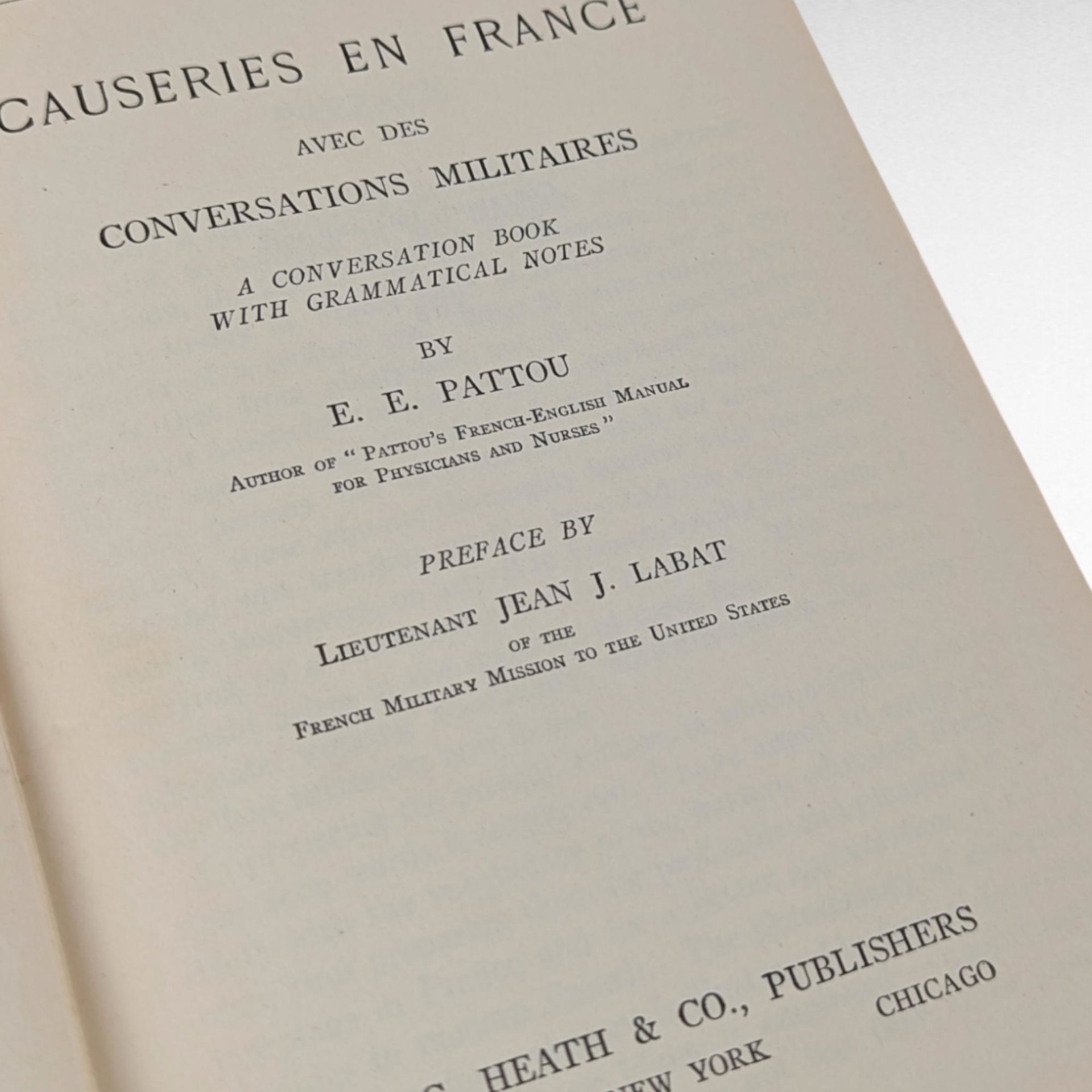 1918 Causeries en France French Conversation Book, Military Conversations, Antique Language Study, Gift for Linguist,Military History Buff