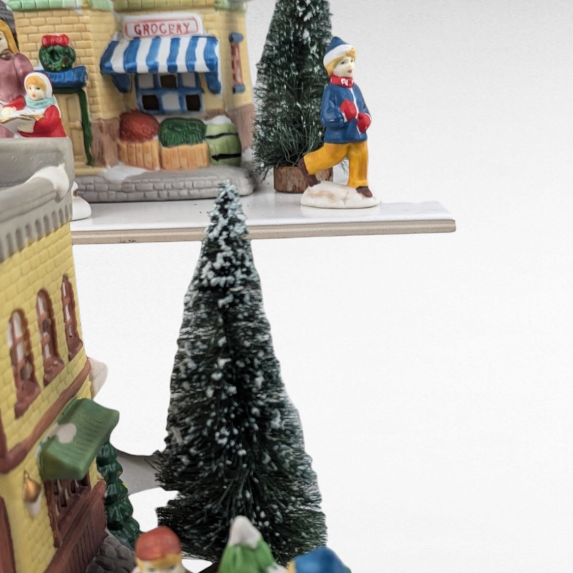 Vintage Dickens Collectibles Porcelain Lighted Houses Set, Christmas Village Display, Holiday Decor, Christmas Decoration