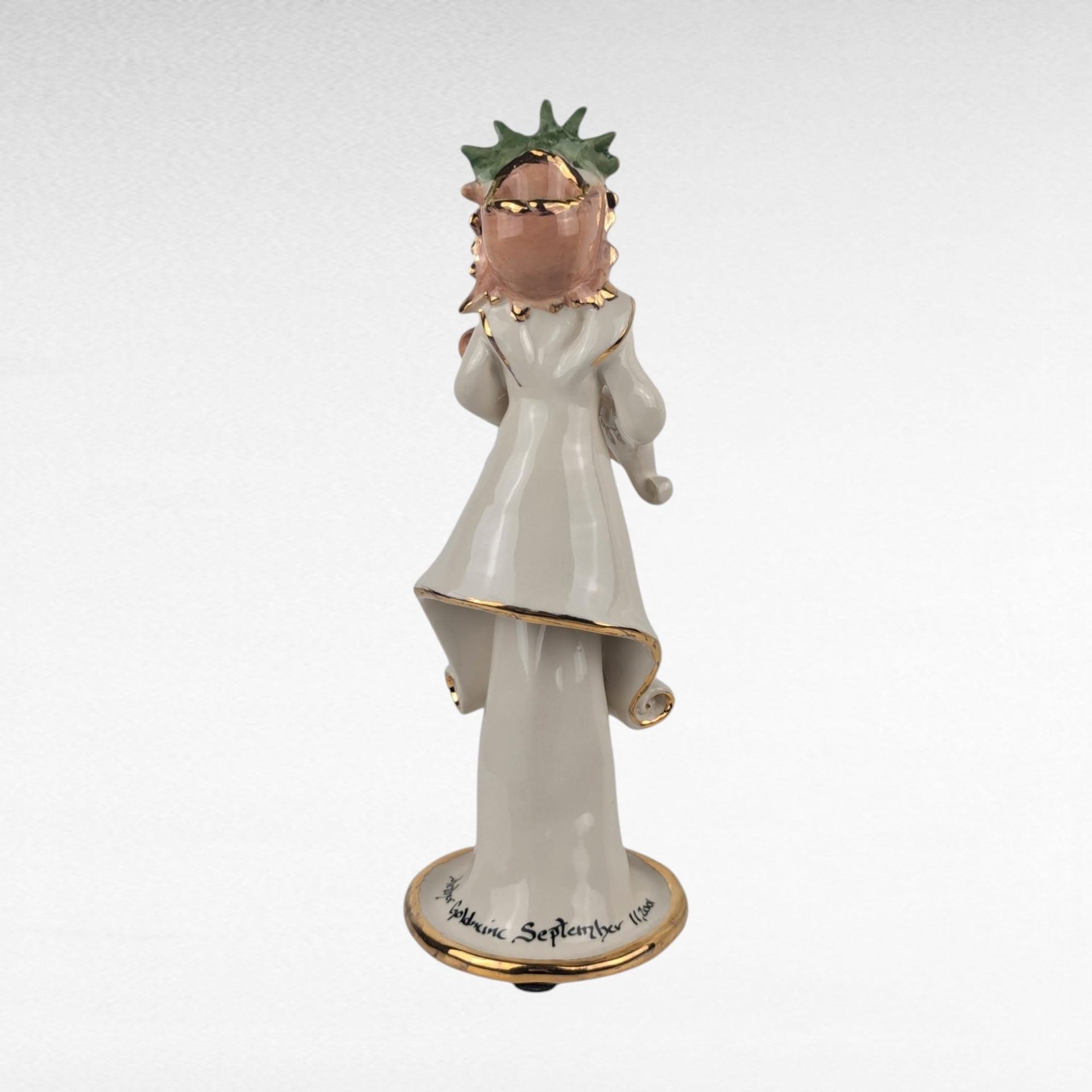 2001 Blue Sky Clayworks Heather Goldminc "Harmony" Candle Holder, Vintage Ceramic Figurine, Home Accent