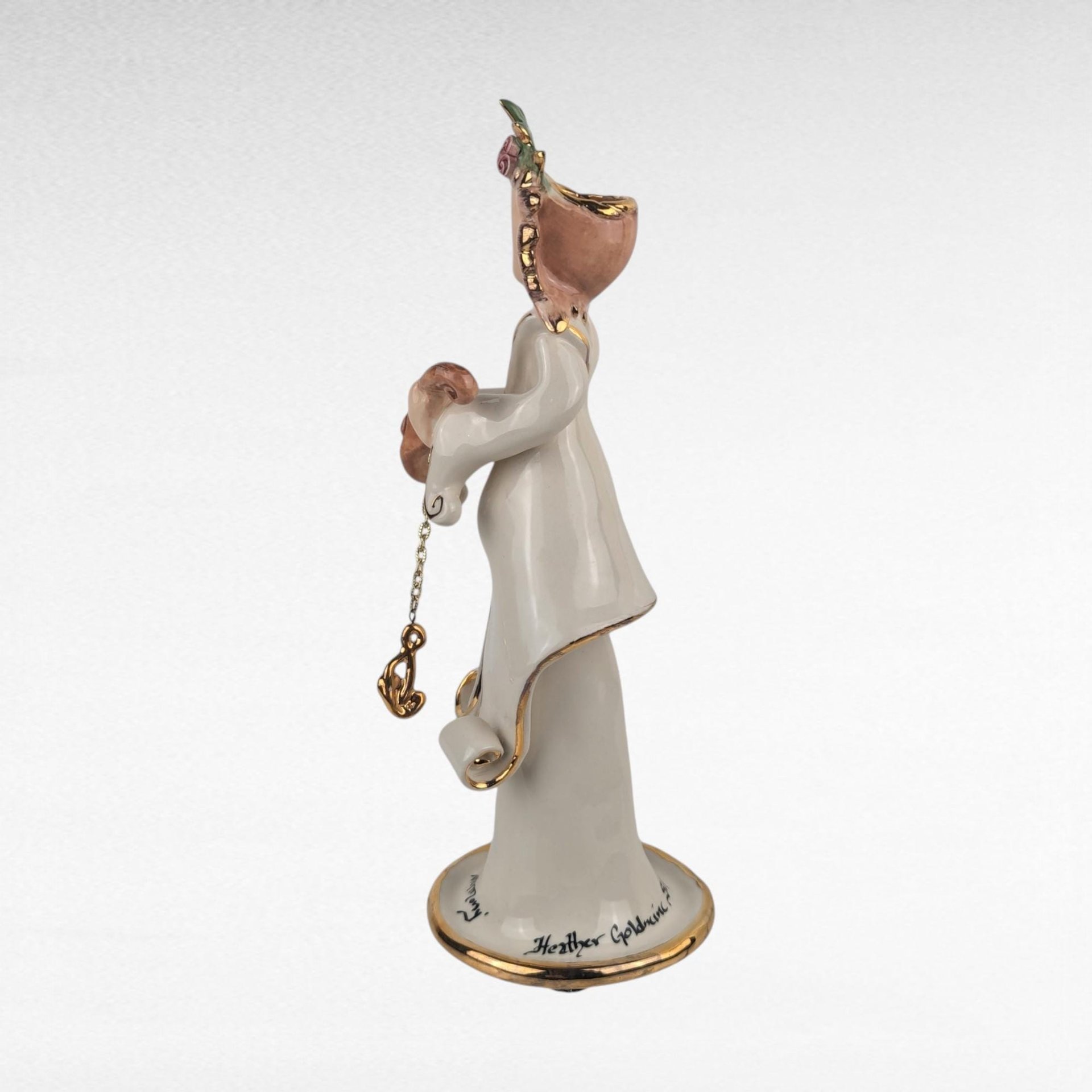 2001 Blue Sky Clayworks Heather Goldminc "Harmony" Candle Holder, Vintage Ceramic Figurine, Home Accent