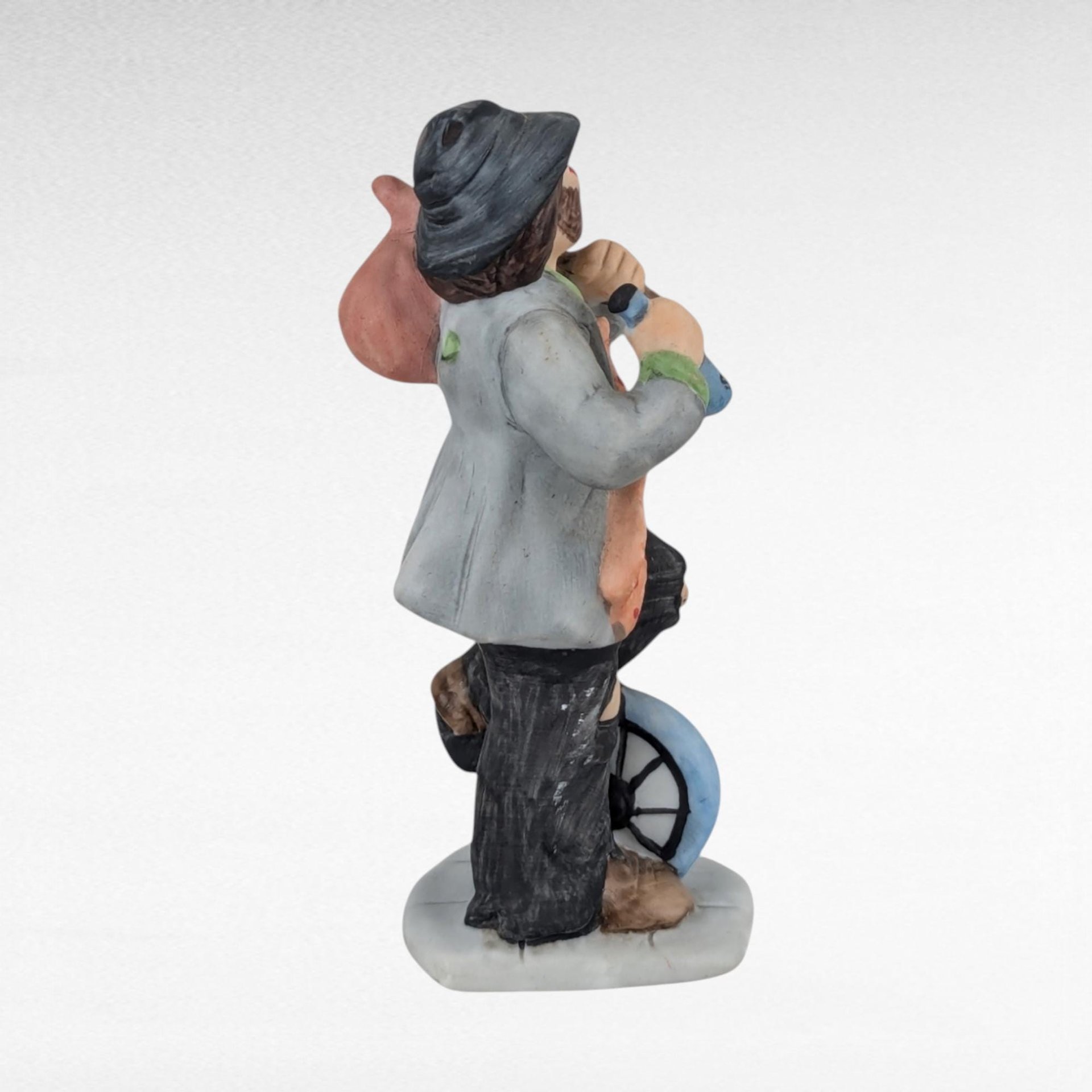 Vintage 4" Flambro Emmett Kelly Jr. Weary Willie Unicycle Figurine, Clown on Unicycle, Collectible Clown, Gift for Circus Lover