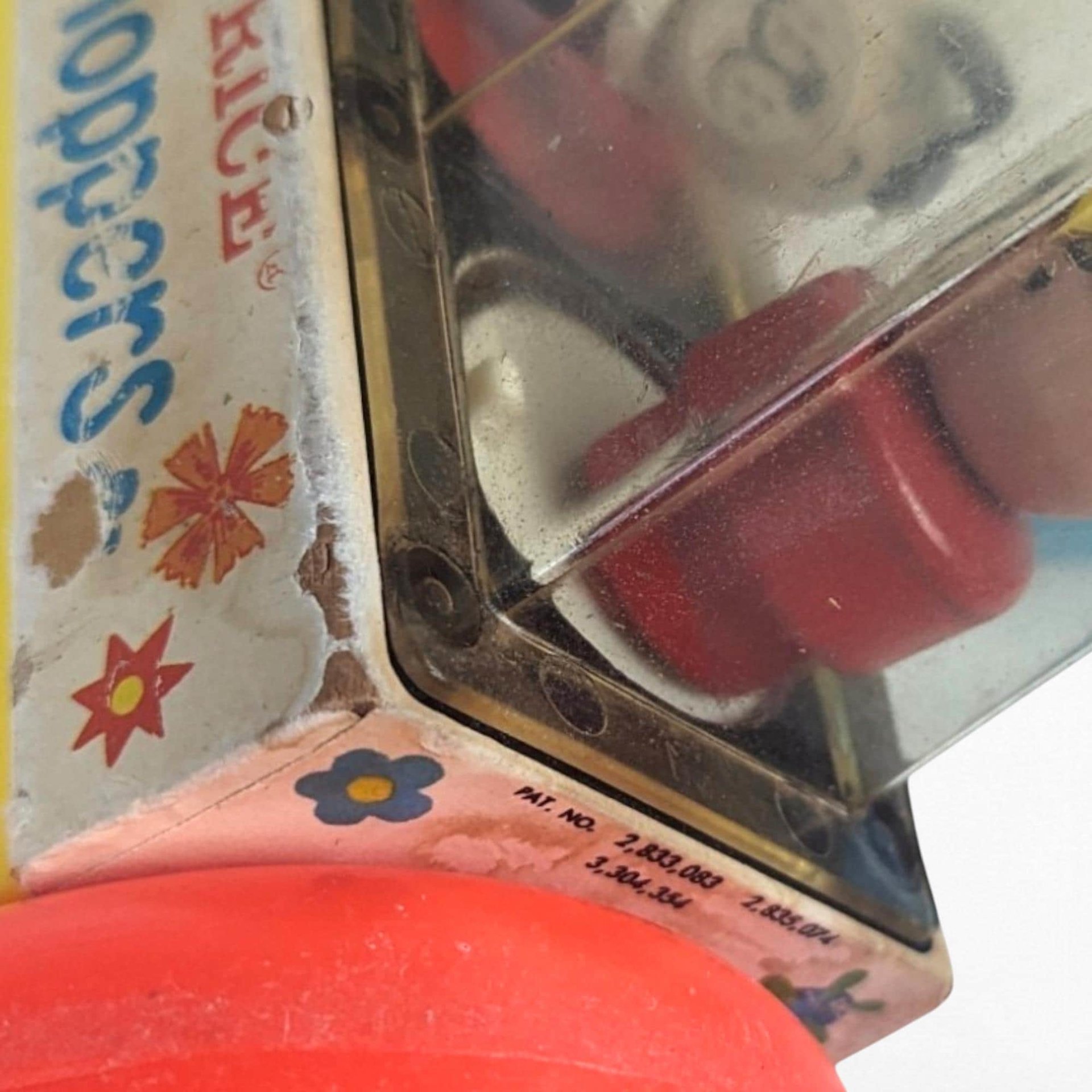 Vintage 1969 Fisher Price Happy Hoppers Push Toy - Classic Toddler Walking Toy - Collectible Mid Century Modern Toy