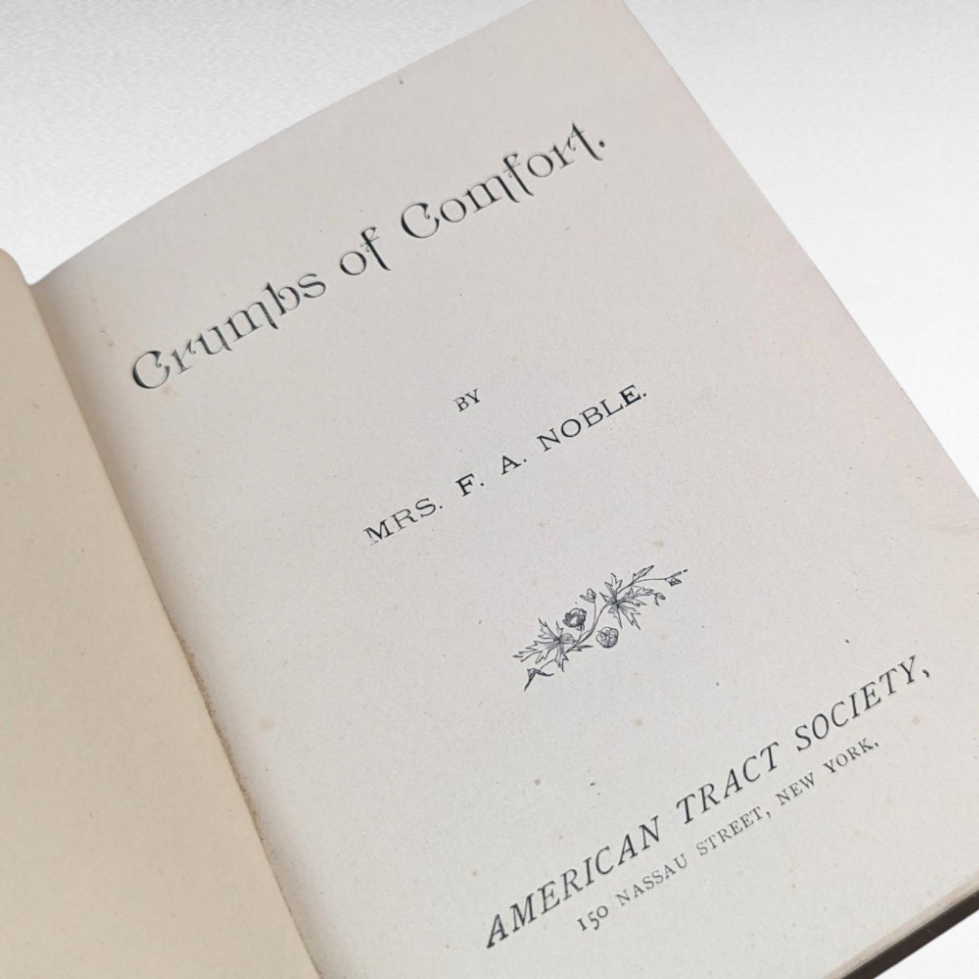 1892 "Crumbs of Comfort" by Mrs. F.A. Noble | Antique Religious Book | Christian Devotional | Antique Book Collector
