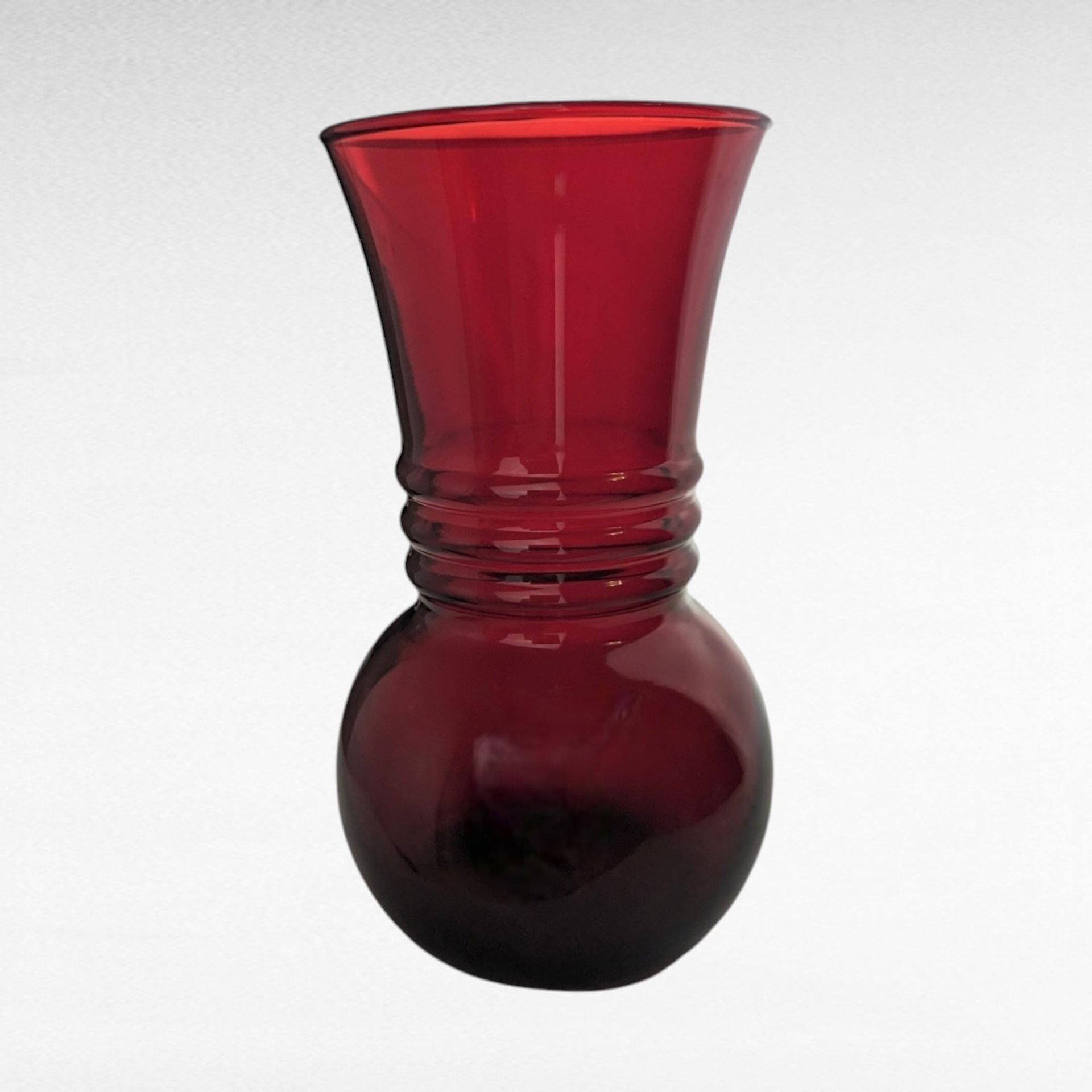 Vintage Anchor Hocking Ruby Red 6" Vase. 
