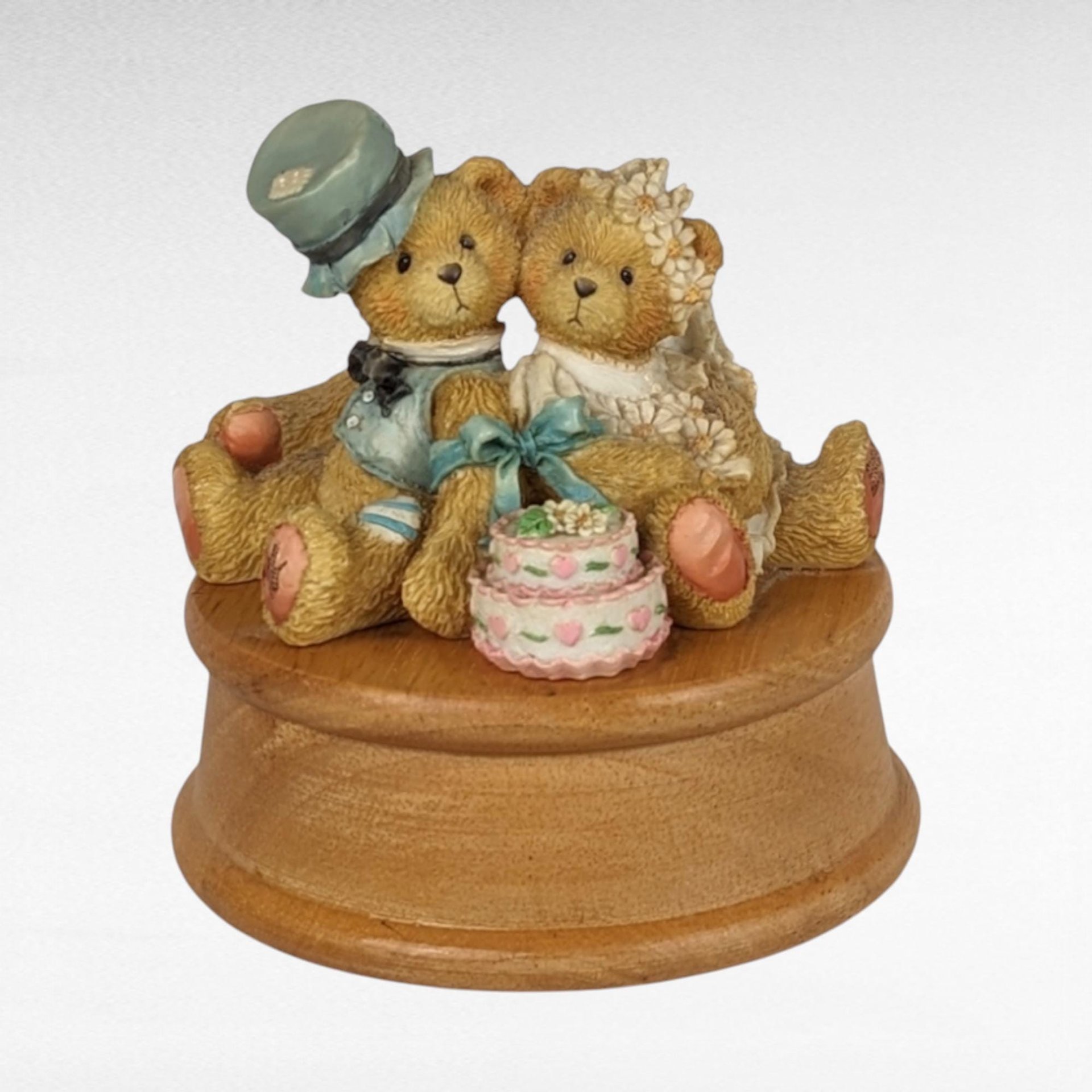 Vintage Cherished Teddies Figurines, 1992-1997, Collectible Bears, Wedding Music Box, Gift for Collector, Home Decor