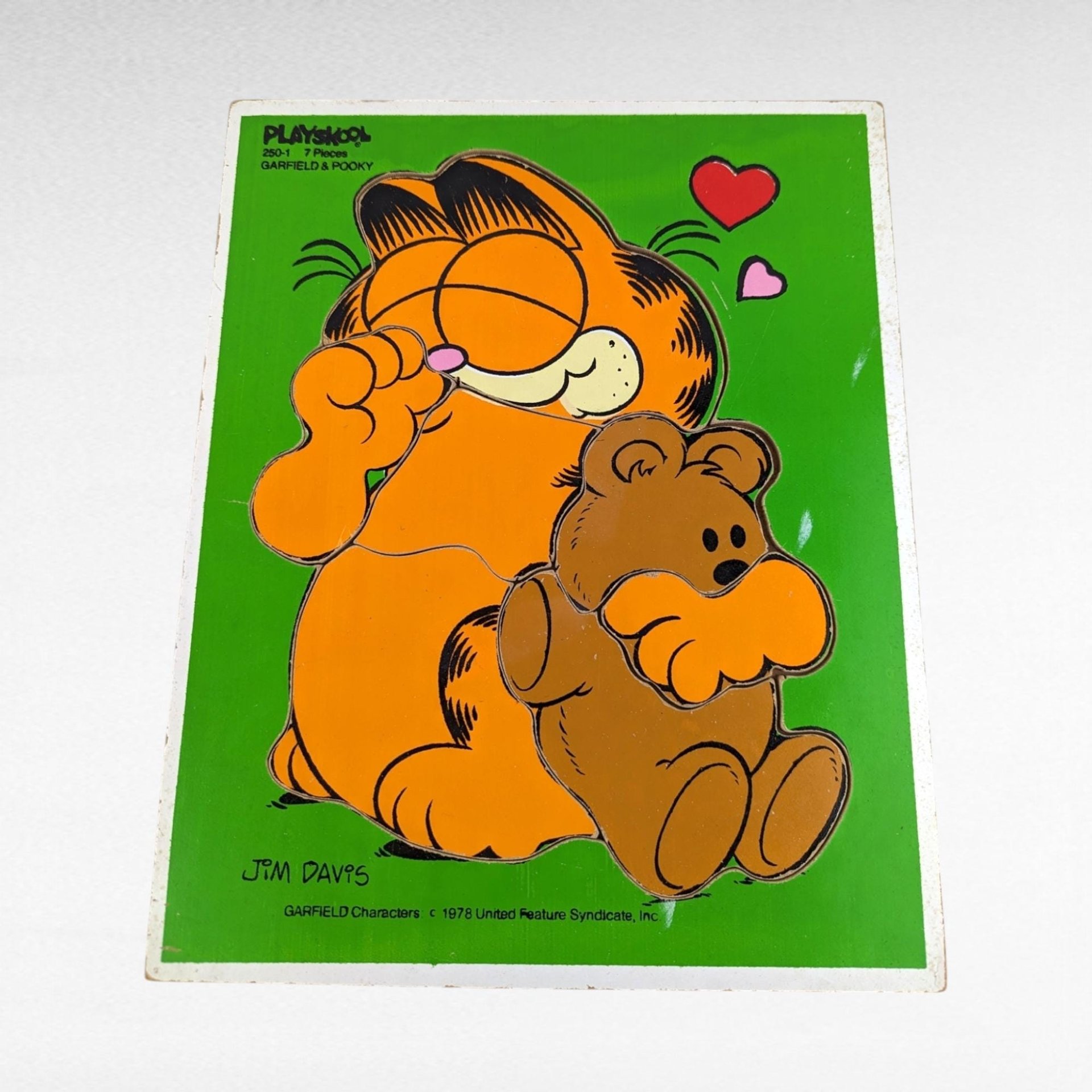 Vintage Children's Puzzle Lot, Garfield, Dopey, Wooden Jigsaw, 1970s-80s Toys, Collectible Puzzles, Gift for Kids, Nostalgic Decor
