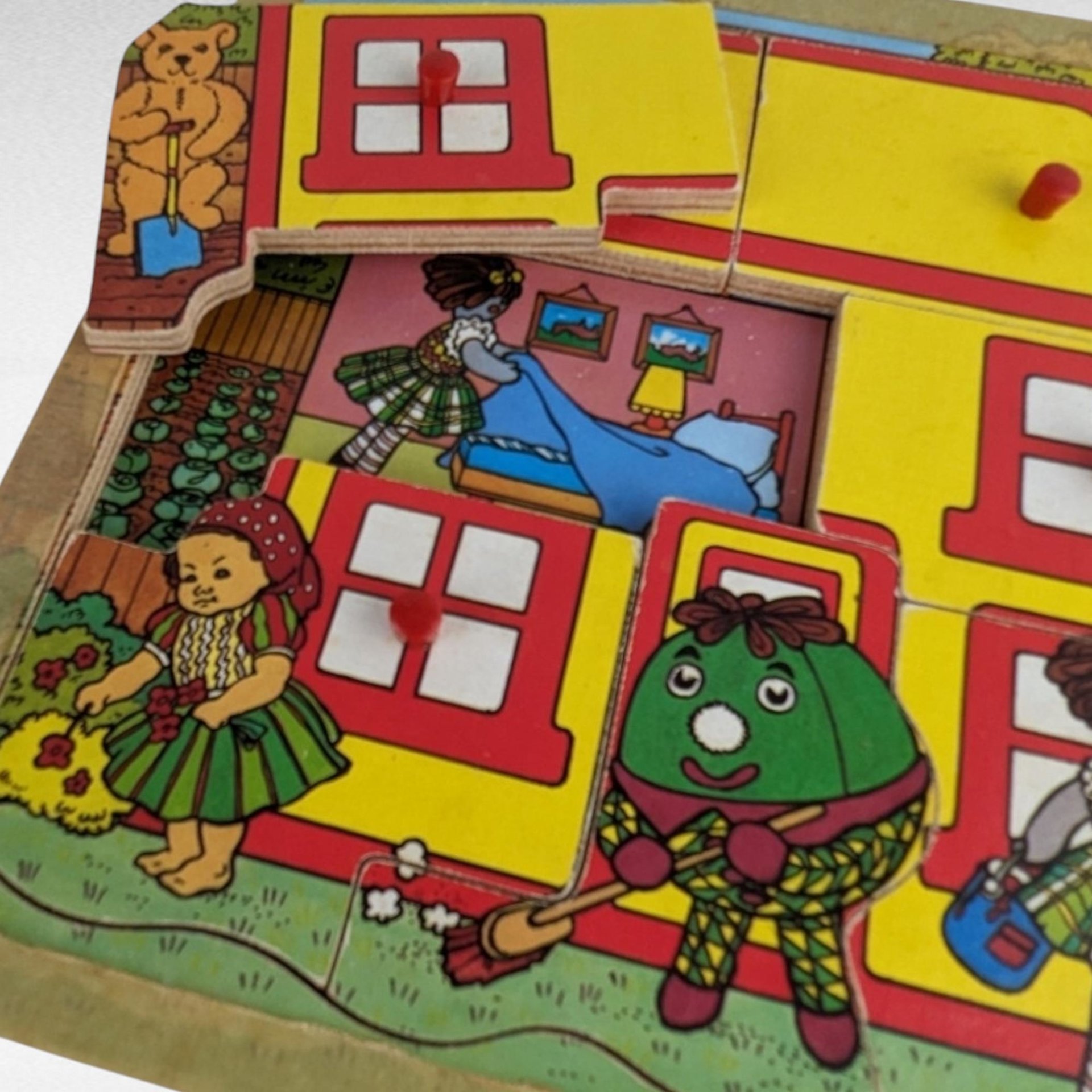 Vintage Children's Puzzle Lot, Garfield, Dopey, Wooden Jigsaw, 1970s-80s Toys, Collectible Puzzles, Gift for Kids, Nostalgic Decor
