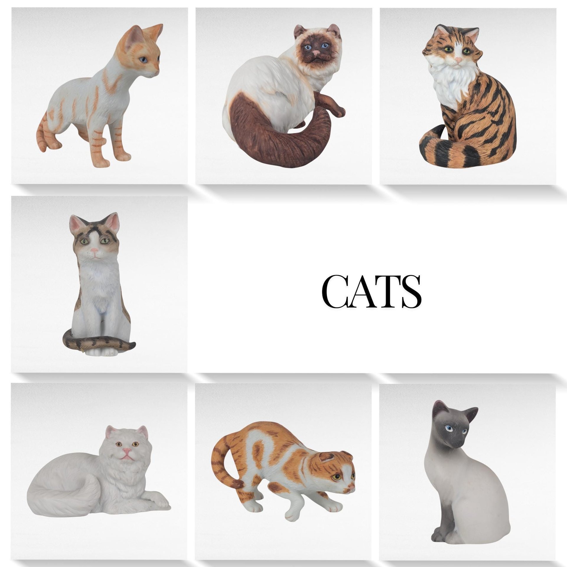 Vintage Porcelain Cat Figurines, Princeton Gallery & Avon, Collectible Ceramic Cats, Gift for Cat Lovers